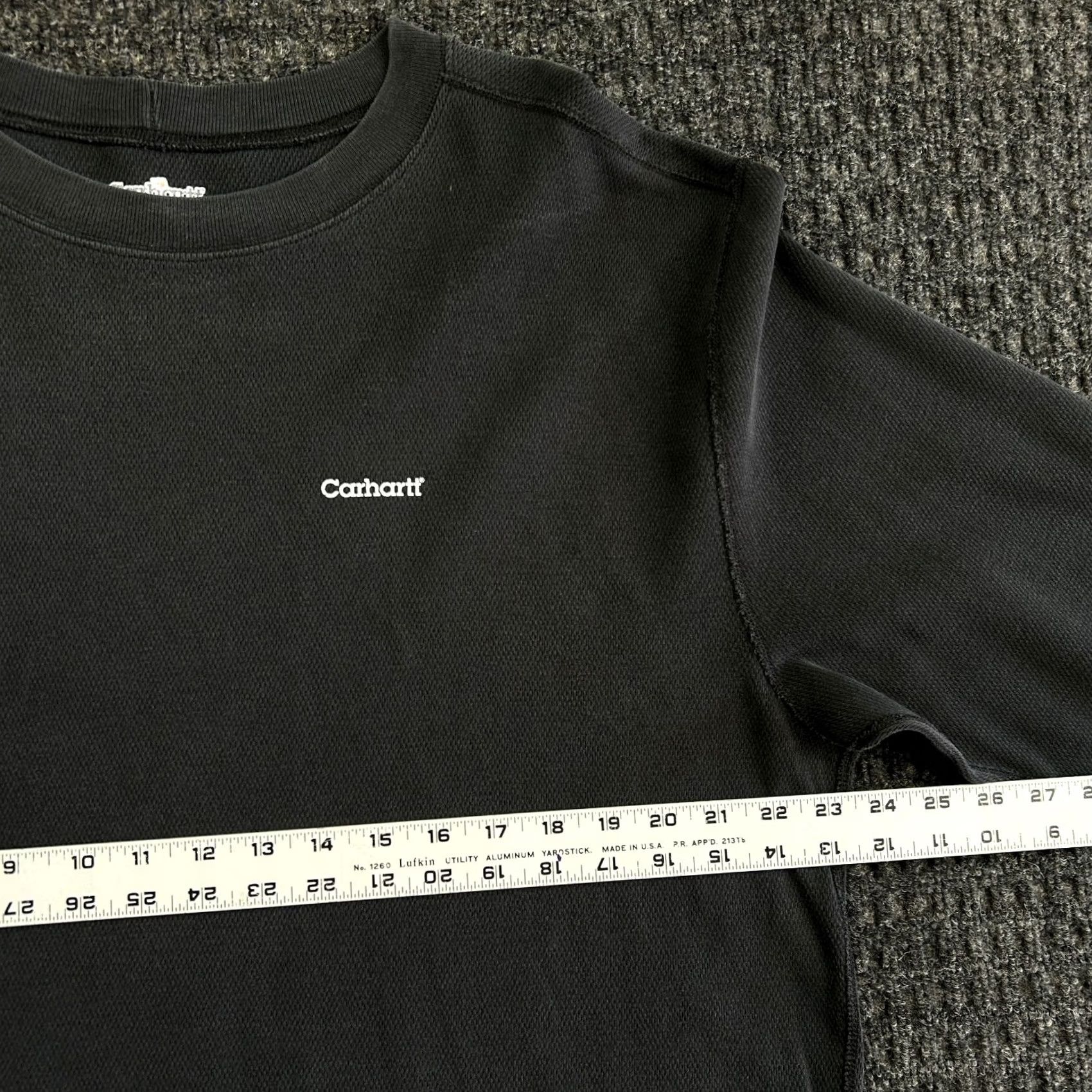 Carhartt VINTAGE Carhartt Mens Thermal Shirt 2XL Tall Long Sleeve Heavyweight Cotton Black K228 Size US XXL / EU 58 / 5 - 6 Thumbnail