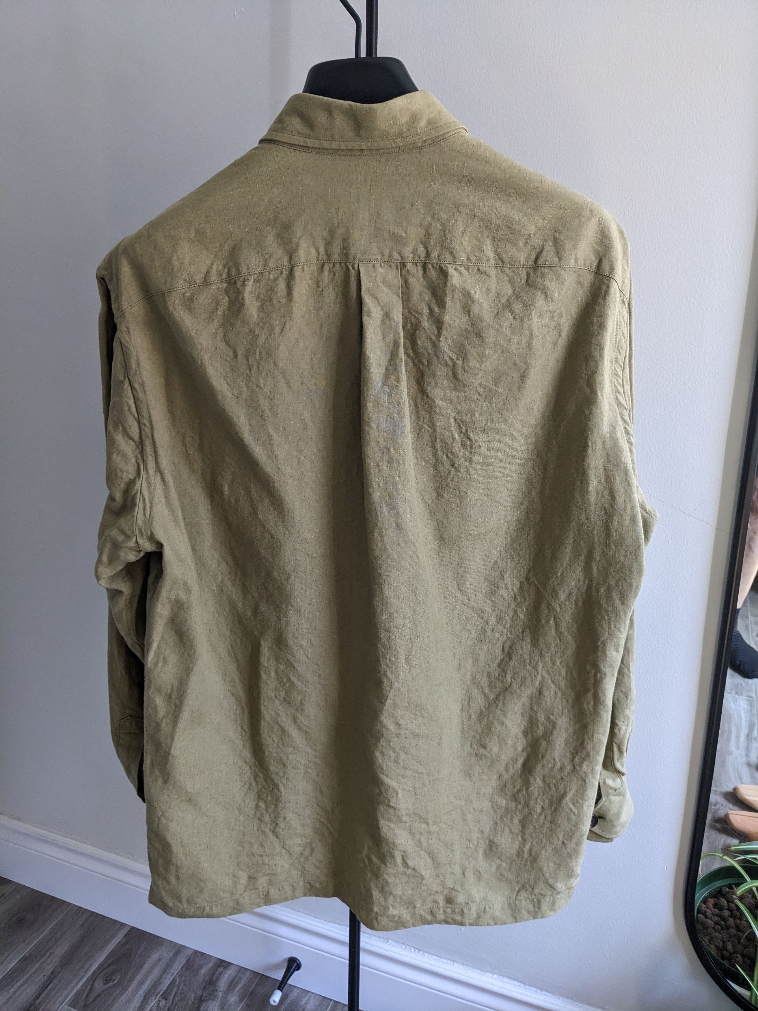 The Armoury Permanent Style Overshirt Olive Linen Grailed