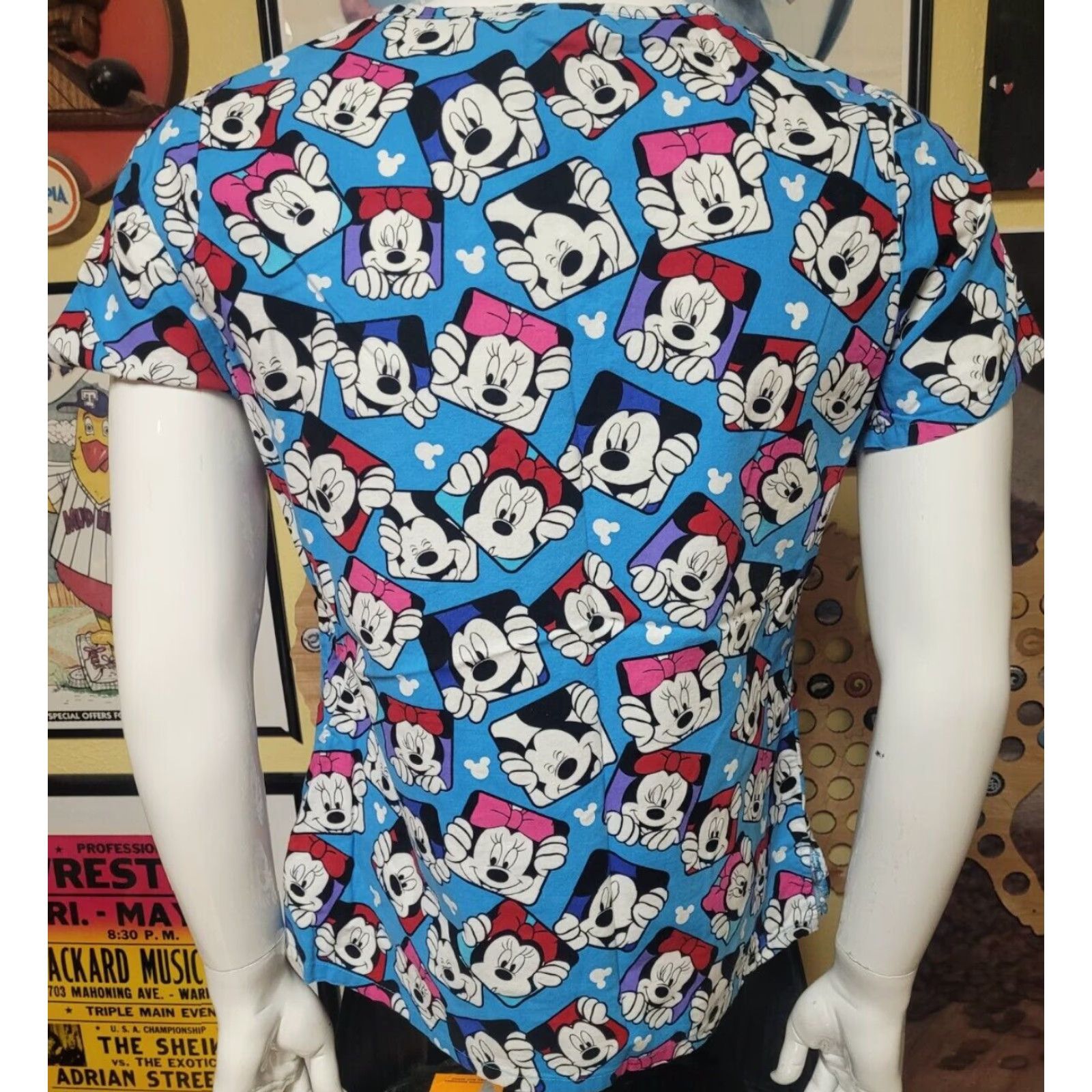 Disney Disney Minnie Mickey Mouse Scrub Top Shirt Size S Women Blue 100% Cotton Size US S / EU 44-46 / 1 - 3 Thumbnail
