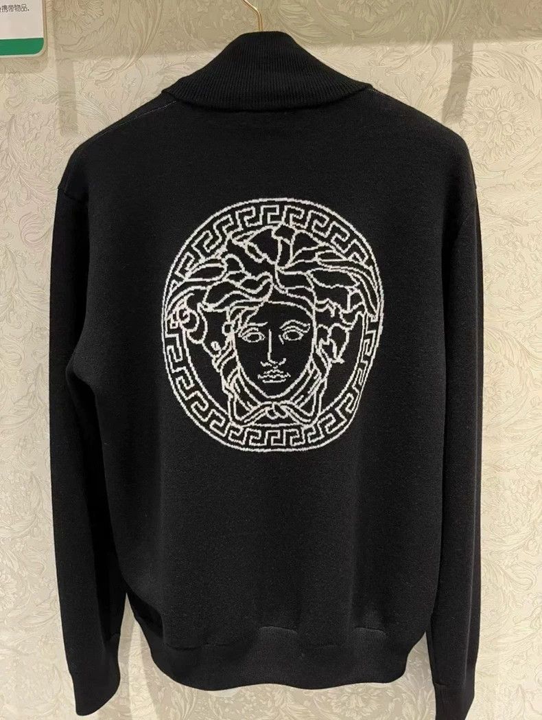 Versace Versace Black wool zip knit Size US L / EU 52-54 / 3 - 8 Thumbnail