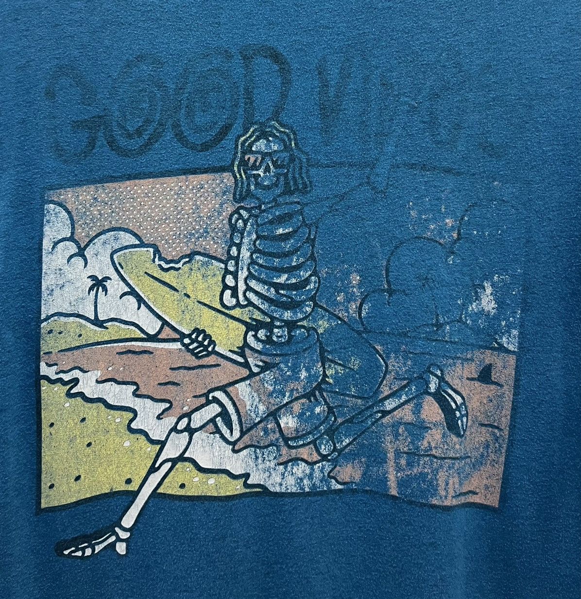 Vintage VINTAGE CALL YOUR MOTHER GOOD VIBES SKELETON SURFER SHIRT Size US M / EU 48-50 / 2 - 3 Thumbnail