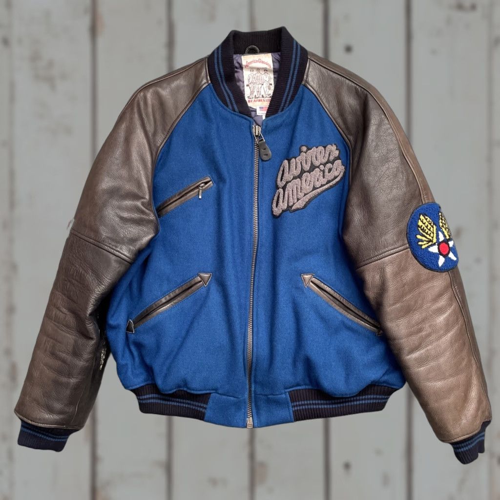 Avirex Avirex vintage leather varsity bomber baseball Y2K | Grailed