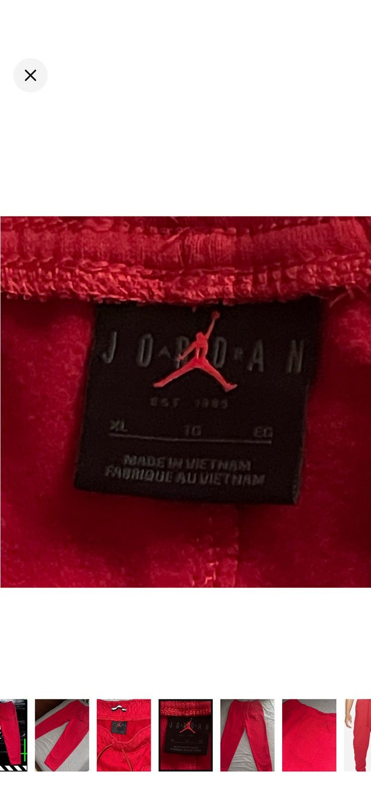 Jordan Brand Nike Air Jordan Essential Fleece Men's Jogger Sweats (Red) Size US 38 / EU 54 - 6 Thumbnail