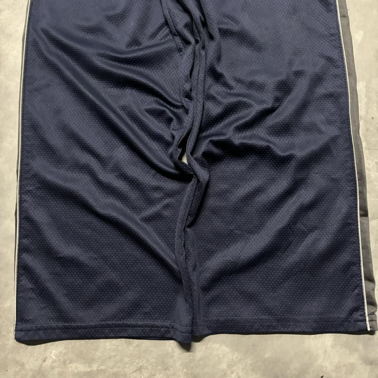 Japanese Brand × Vintage Crazy Vintage Y2K/2000s Navy Blue Striped Drill Essential Track Pants! Size US 28 / EU 44 - 4 Thumbnail