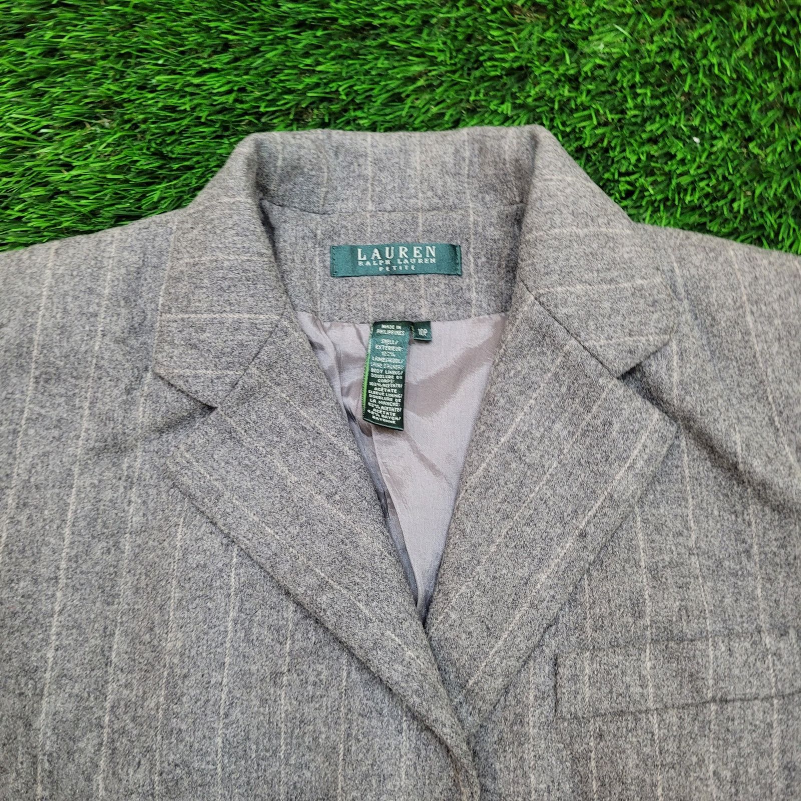 Lauren Ralph Lauren VTG Lauren Ralph Lauren Pinstripe Blazer Women 10P Lambswool Size L / US 10 / IT 46 - 2 Thumbnail