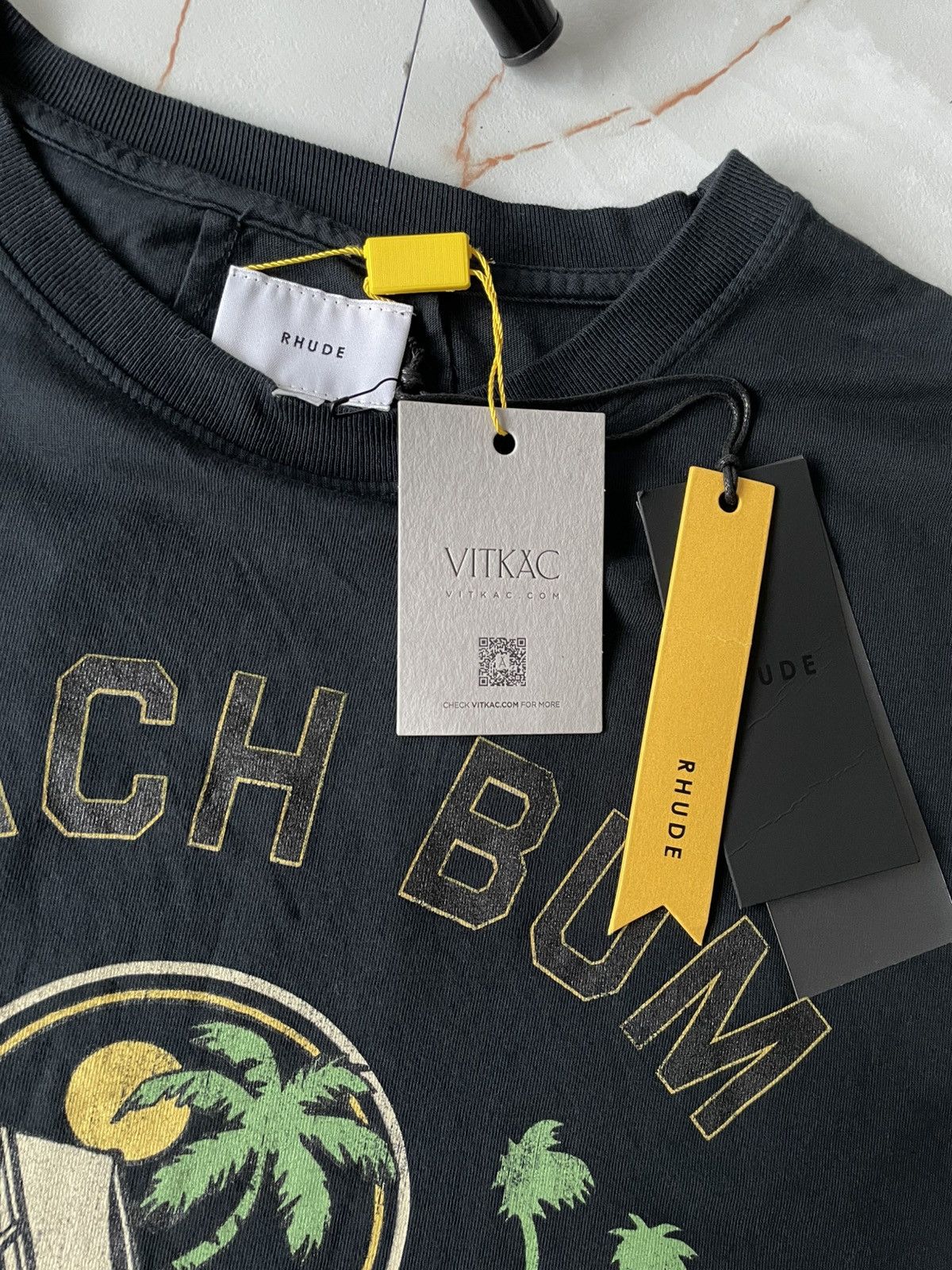 Rhude RHUDE VTG BLACK PALMERA TEE Size US XL / EU 56 / 4 - 9 Thumbnail