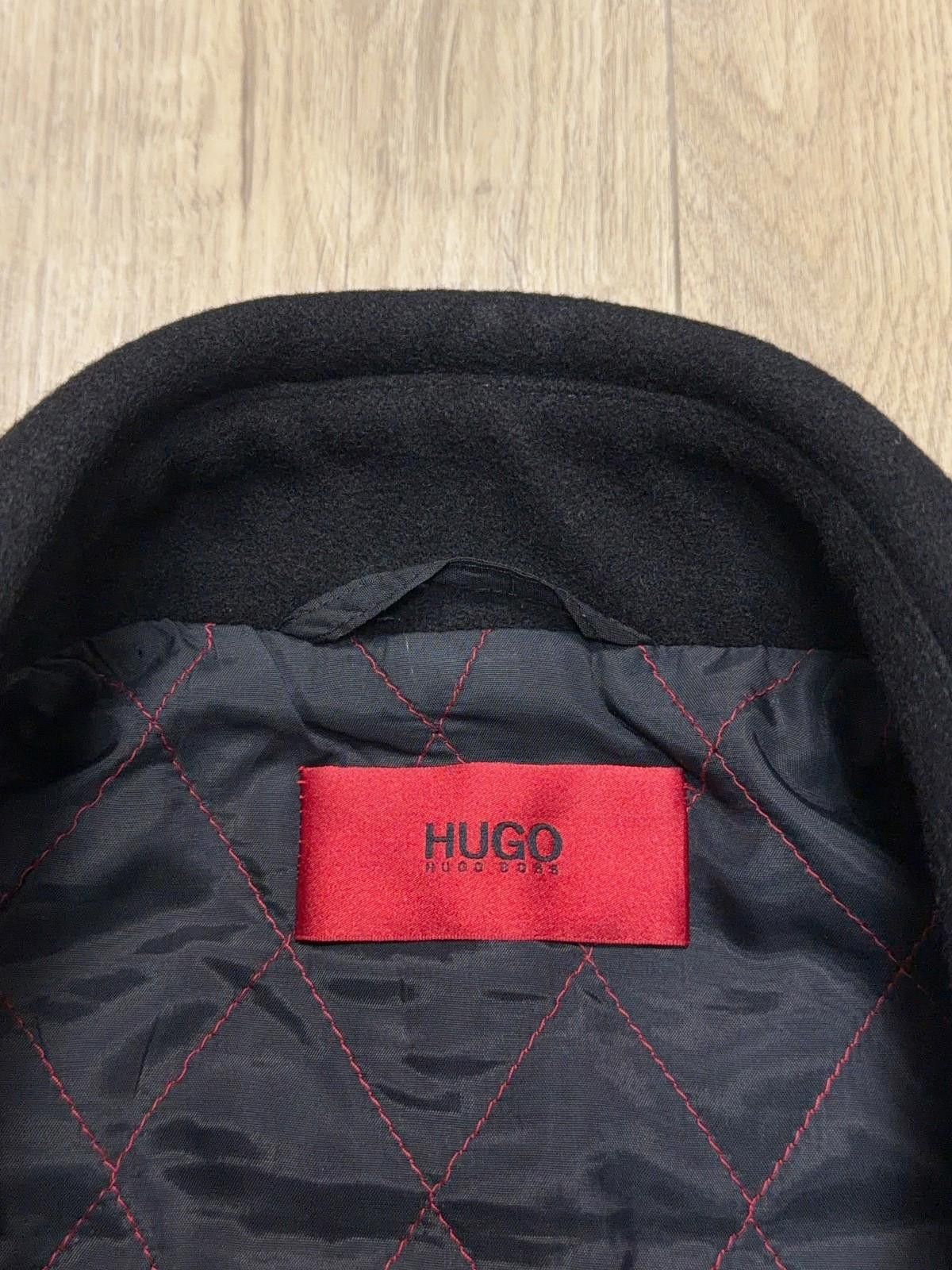 Hugo Boss Mens Hugo Boss Bimero Black Pea Coat Wool Leather Jacket Size US XL / EU 56 / 4 - 5 Thumbnail
