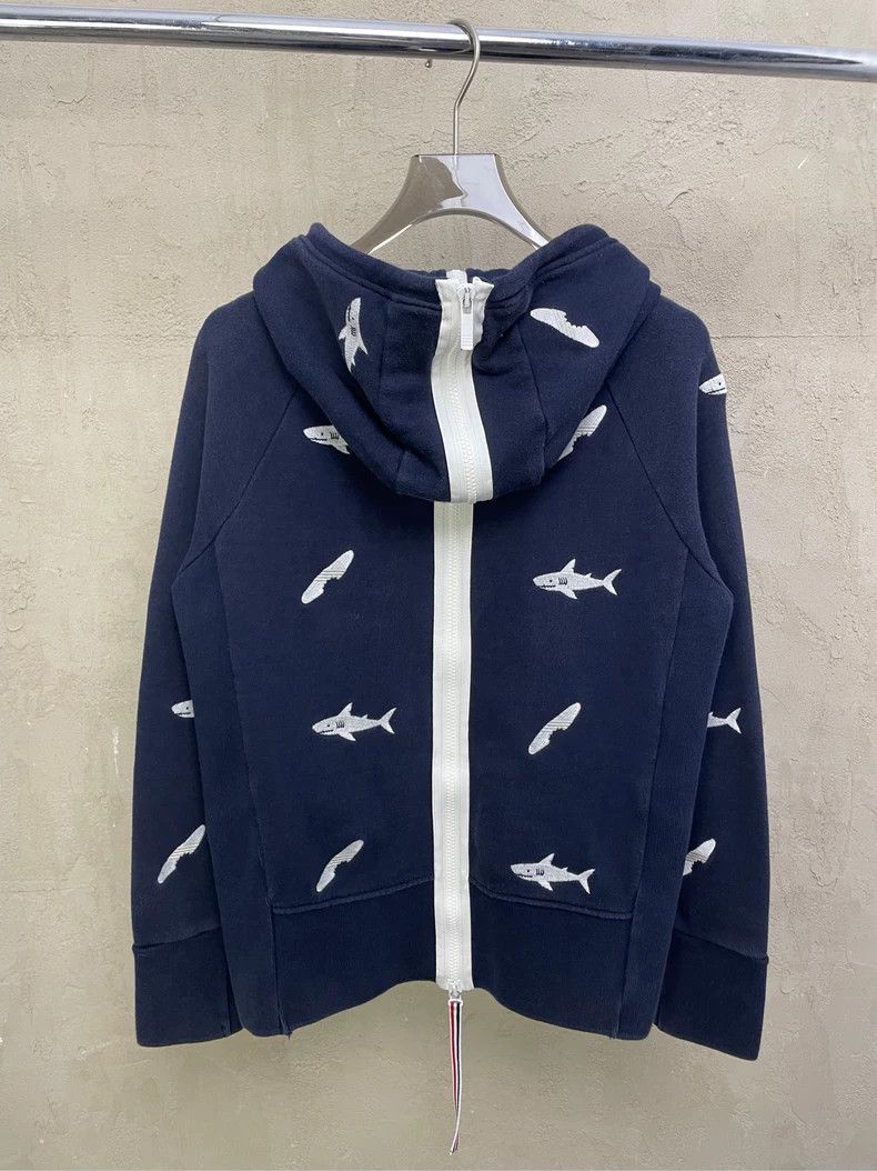 Thom Browne Thom browne Dark blue full-print embroidered shark double-s Size US XS / EU 42 / 0 - 2 Thumbnail