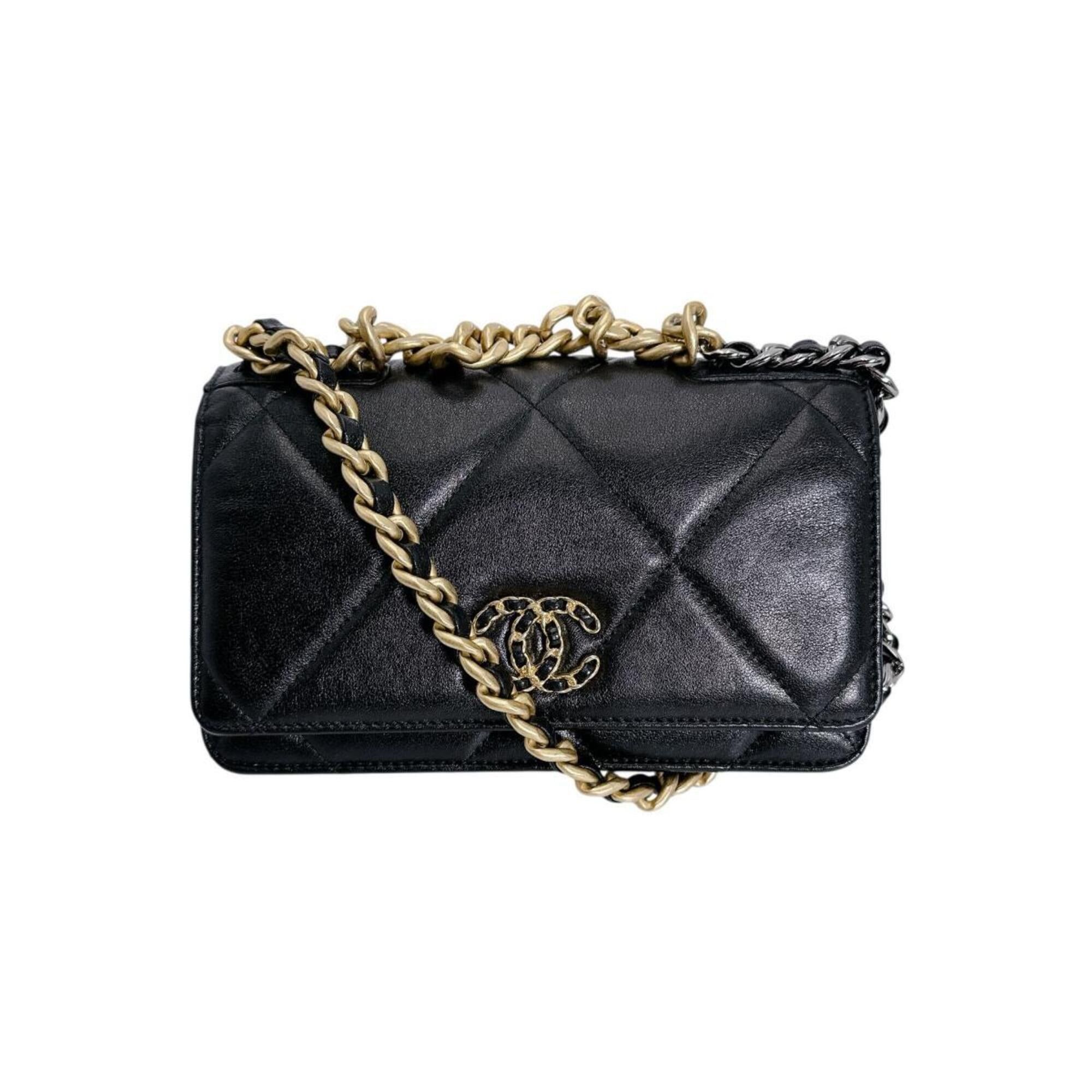 Chanel Chanel Shoulder Bag Chain Wallet Long CHANEL19 Lambskin Black Size ONE SIZE - 1 Thumbnail