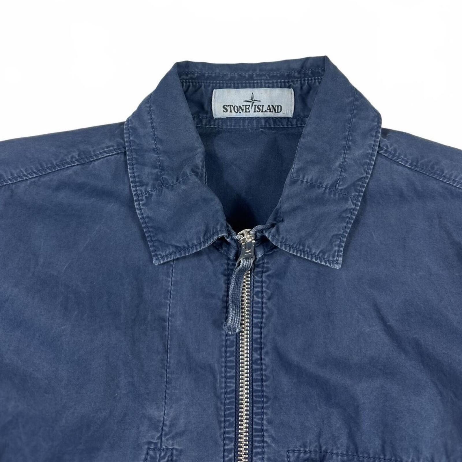 Stone Island Stone Island Washed Blue Zip Up Overshirt Medium Size US M / EU 48-50 / 2 - 3 Thumbnail