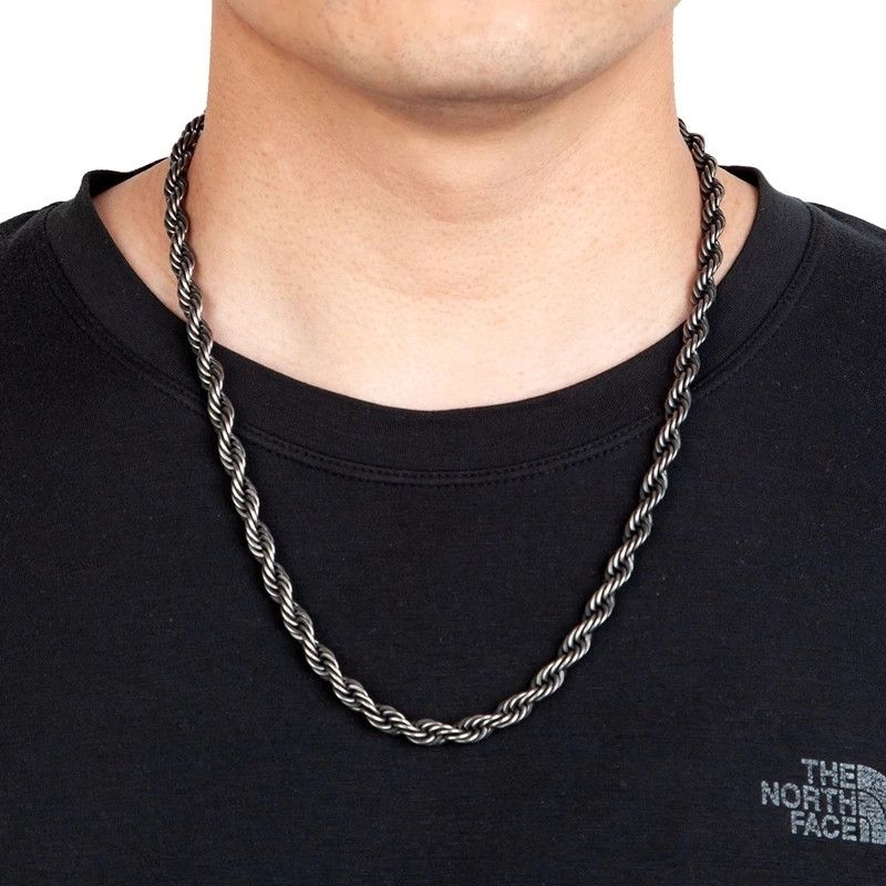 Jewelry Black Twisted Rope Chain Necklace Size ONE SIZE - 1 Thumbnail