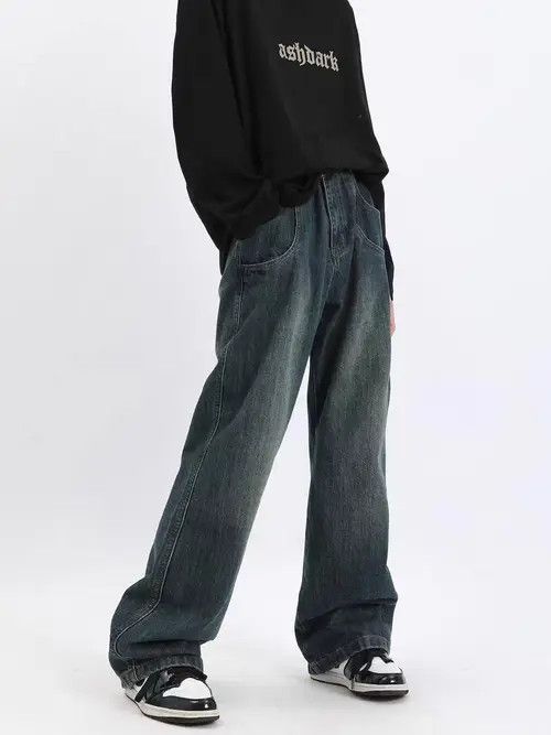 VIBE Retro street wash blue draped straight jeans Size US 32 / EU 48 - 3 Thumbnail