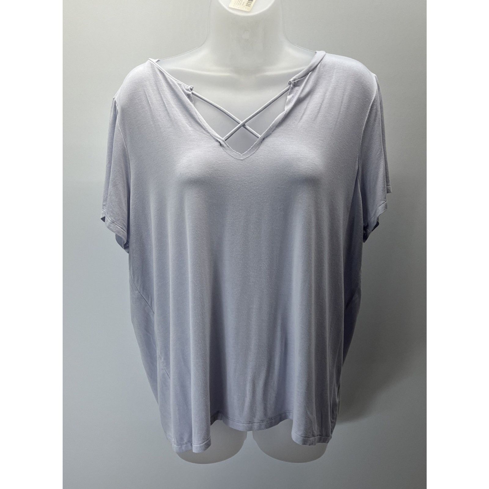 American Eagle Outfitters American Eagle Short Sleeve Blue Cross Neck Blouse Size XL Size XL / US 12-14 / IT 48-50 - 1 Thumbnail