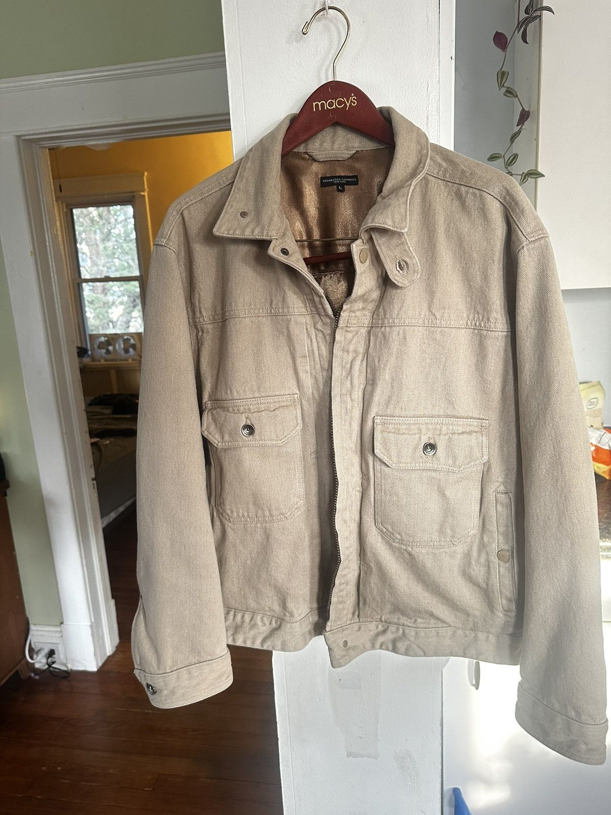 Engineered Garments Engineered Garments Men's Trucker Jacket Large beige denim Size US L / EU 52-54 / 3 - 2 Thumbnail