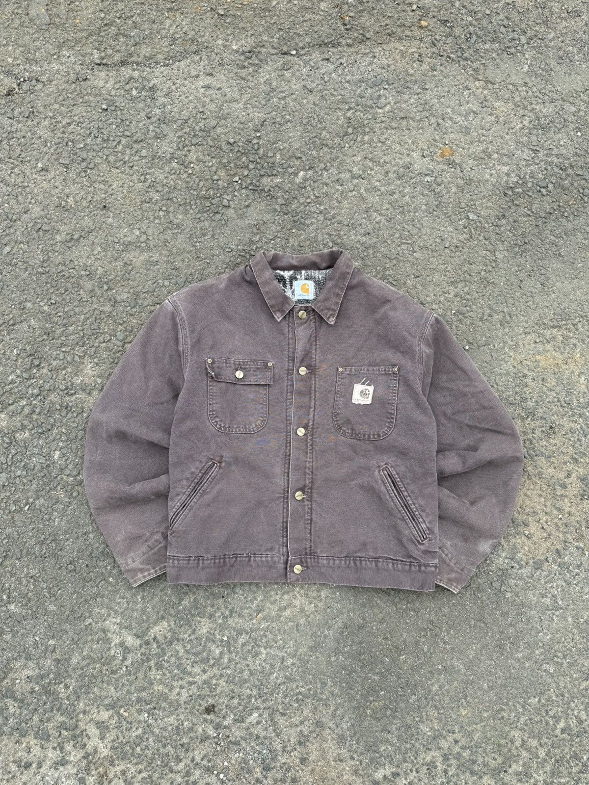 Carhartt 90s Carhartt Aztec Lined Trucker Chore Jacket Size US L / EU 52-54 / 3 - 1 Thumbnail