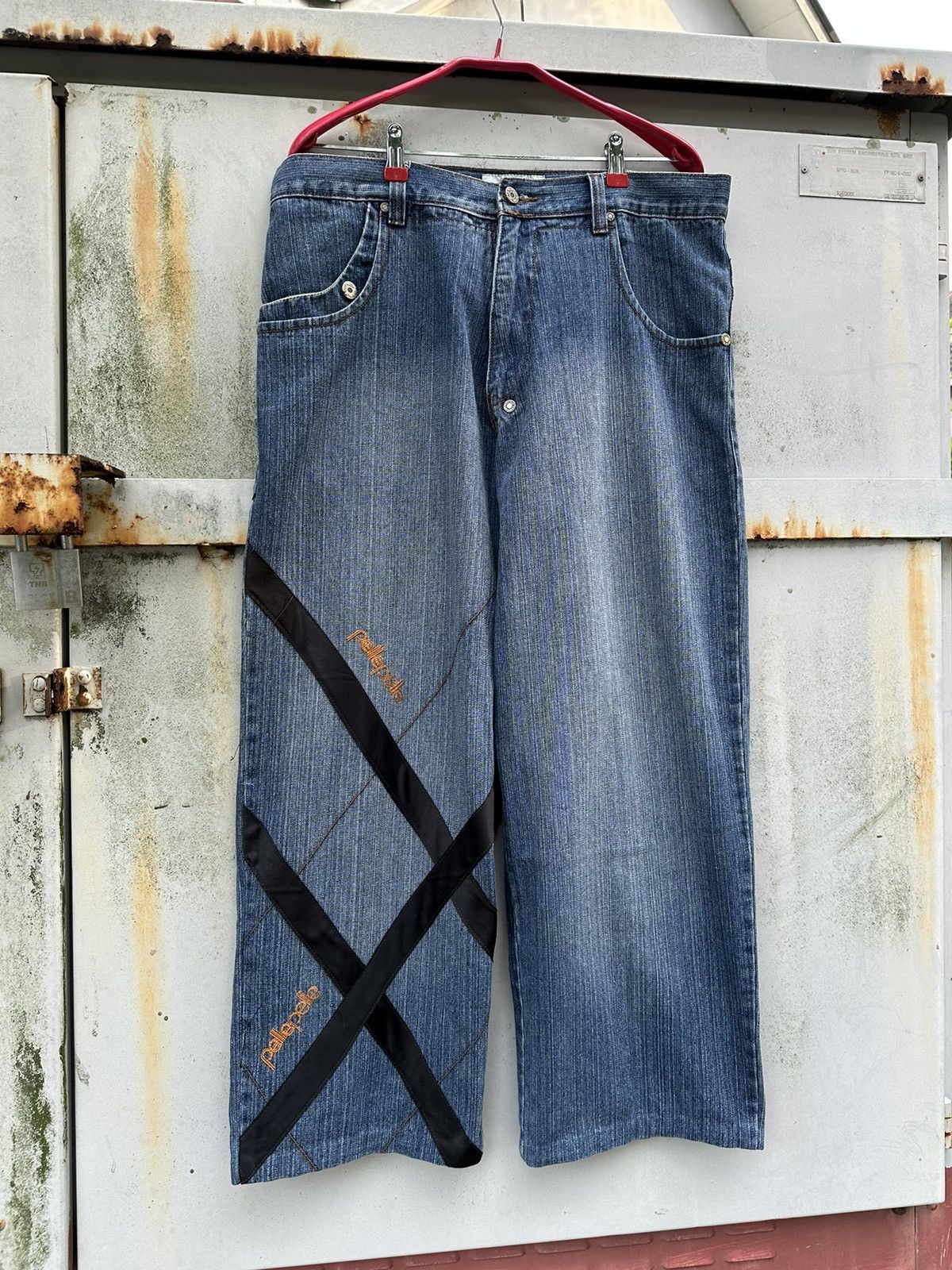 Pelle Pelle 👹Vintage PELLE PELLE Y2k Baggy Jeans Size US 36 / EU 52 - 4 Thumbnail