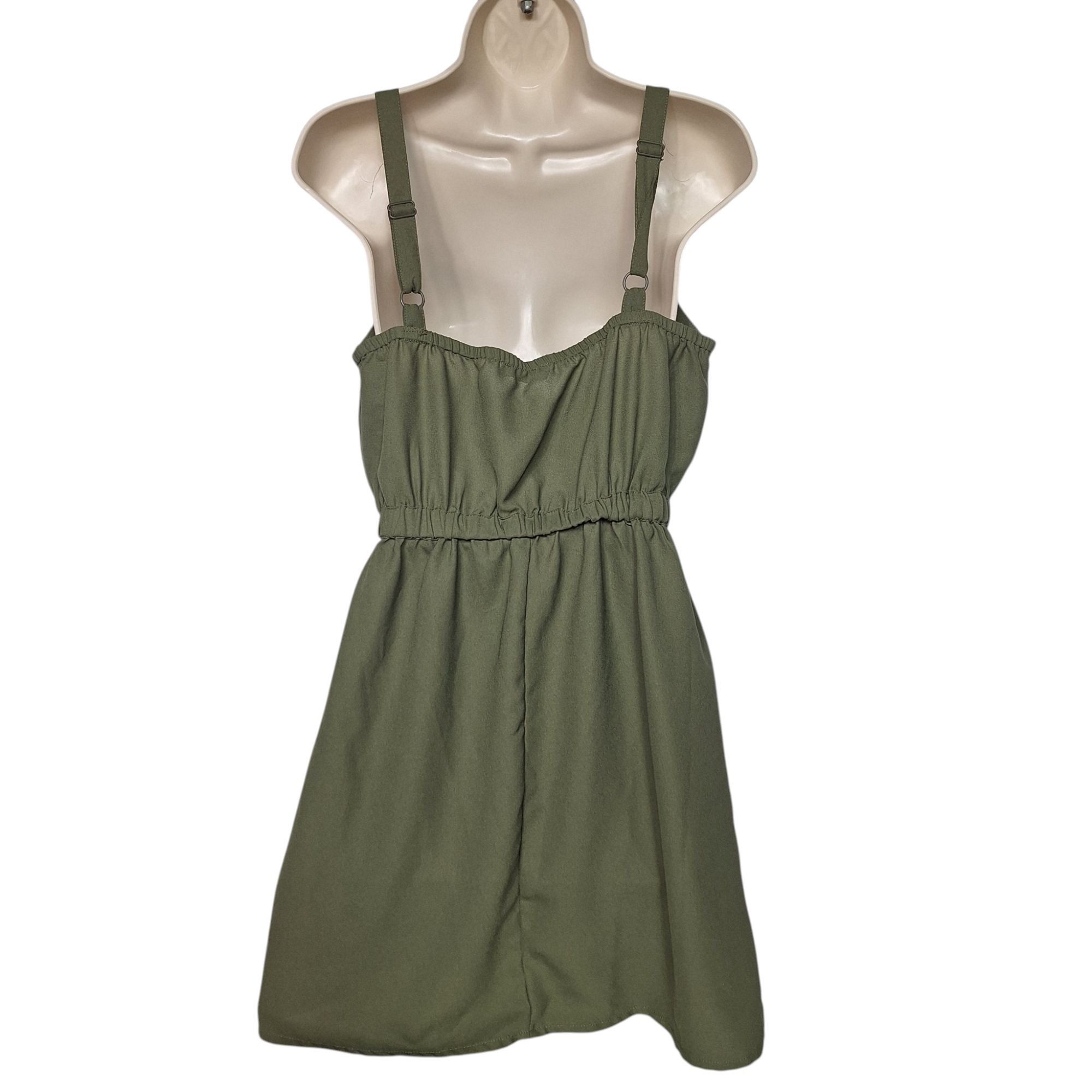 Other Charlotte Russe Utility Mini Dress Large Olive Green Safari Size L / US 10 / IT 46 - 3 Thumbnail