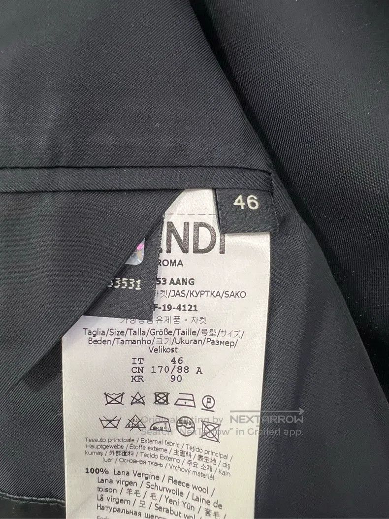 Fendi Fendi Black Wool Slim-Fit Blazer Size M / US 6-8 / IT 42-44 - 5 Thumbnail