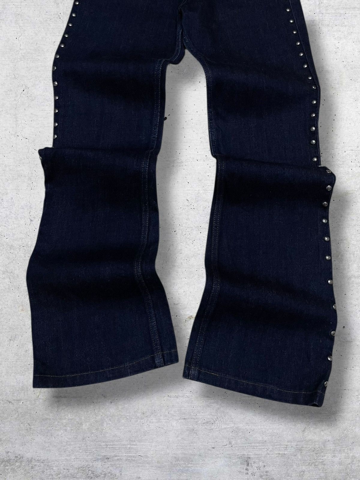 Tornado Mart VINTAGE FIORUCCI 90S DESIGNER OG STUDDED FLARED DENIM STYLE Size US 26 / EU 42 - 3 Thumbnail