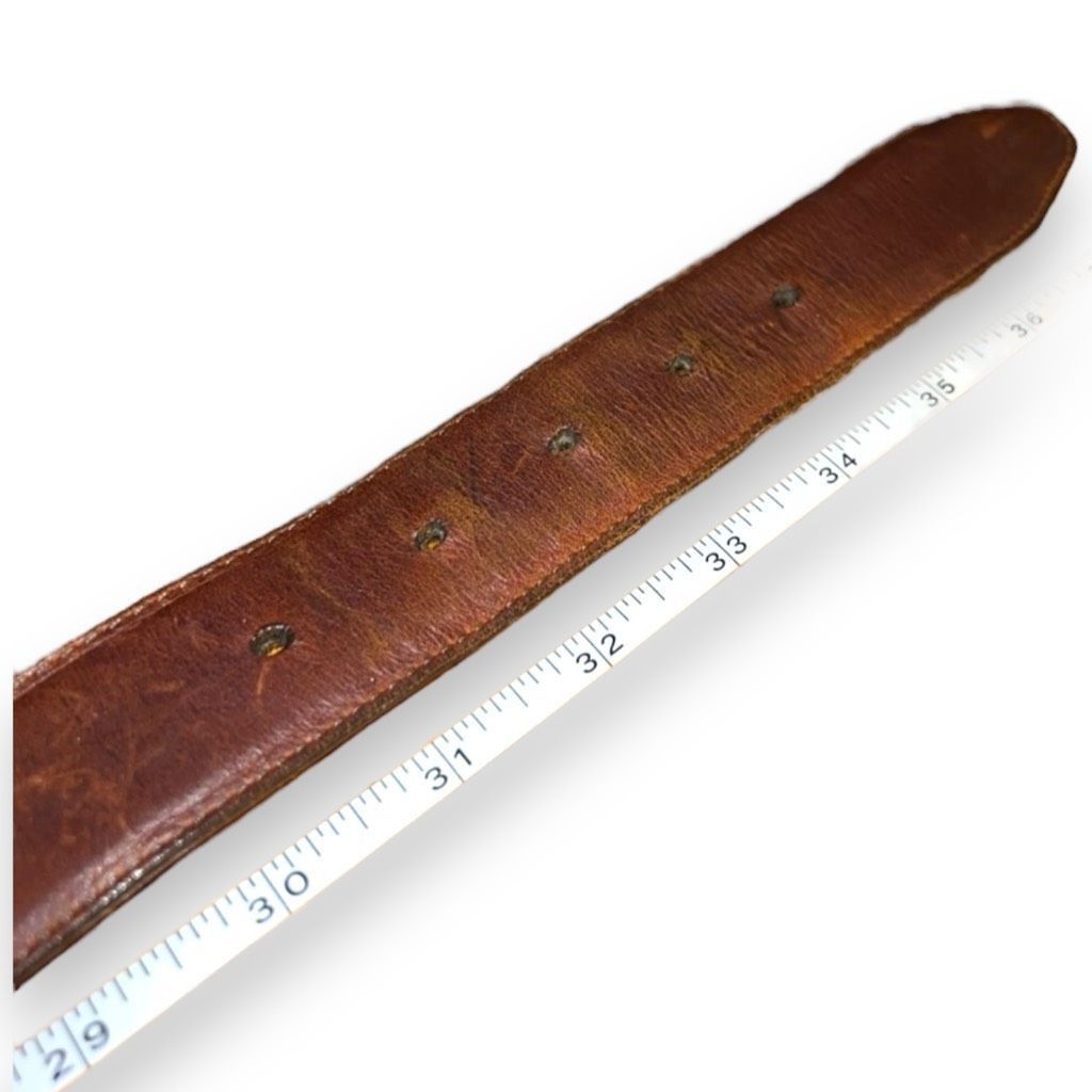 Brighton Brown Brighton Vintage Sterling Silver Leather Belt Size 33 Size ONE SIZE - 8 Thumbnail