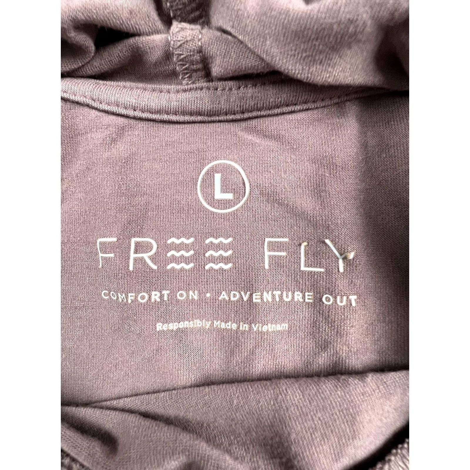 Vintage Free Fly Shirt Womens L Brown Hooded Long Sleeve Performance Fishing Tee Size L / US 10 / IT 46 - 3 Thumbnail