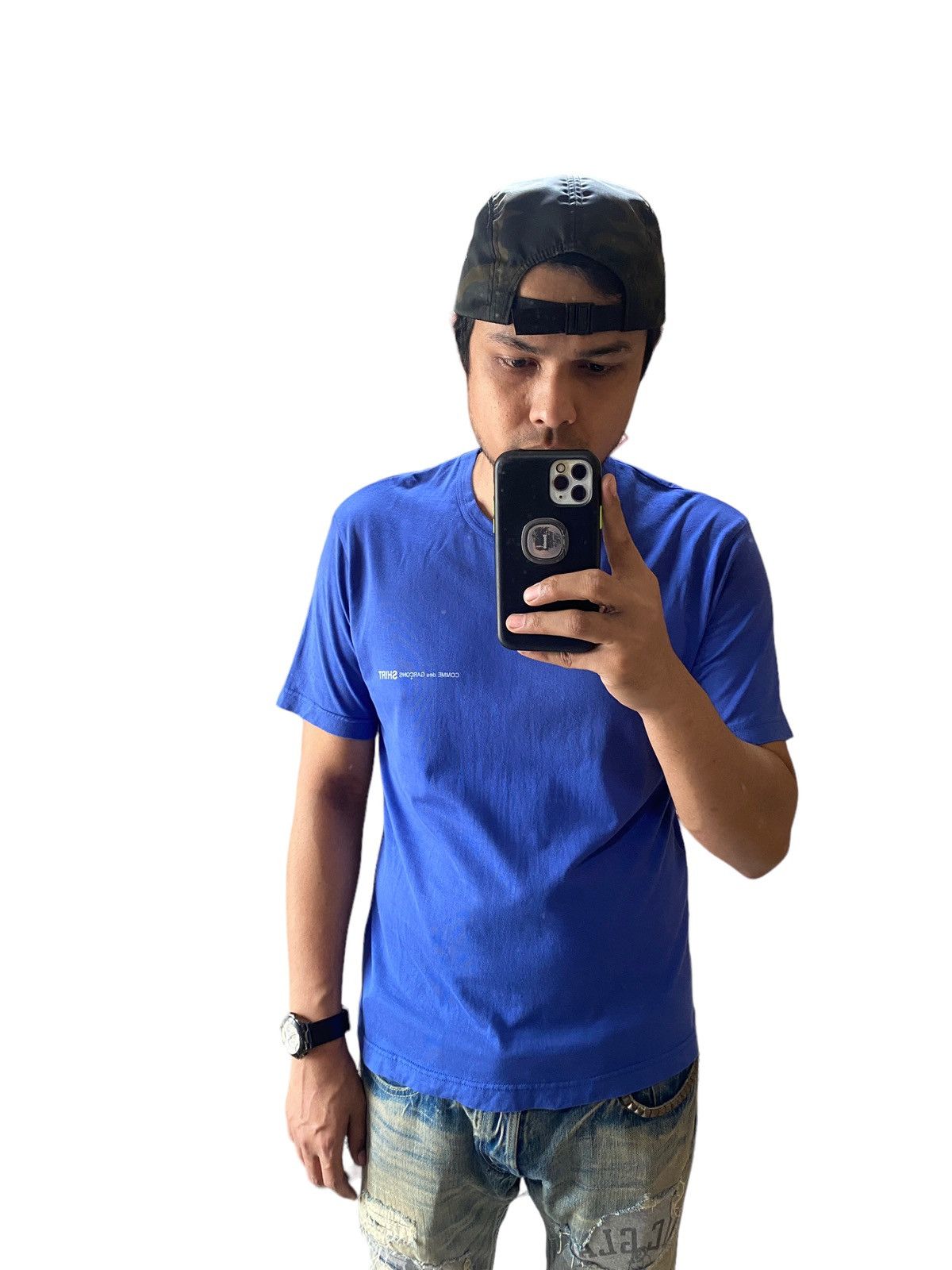 Comme des Garcons SHIRT CDG Shirt Blue Simple Tshirt Tee Size US S / EU 44-46 / 1 - 7 Thumbnail