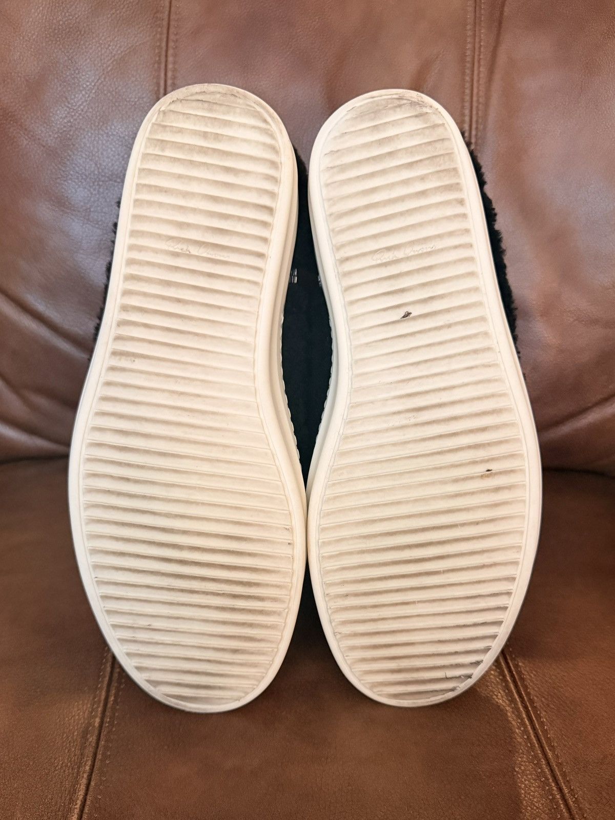 Rick Owens Rick Owens Shearling Lamb Ramones High 44.5 Black Milk Size US 11.5 / EU 44-45 - 7 Thumbnail