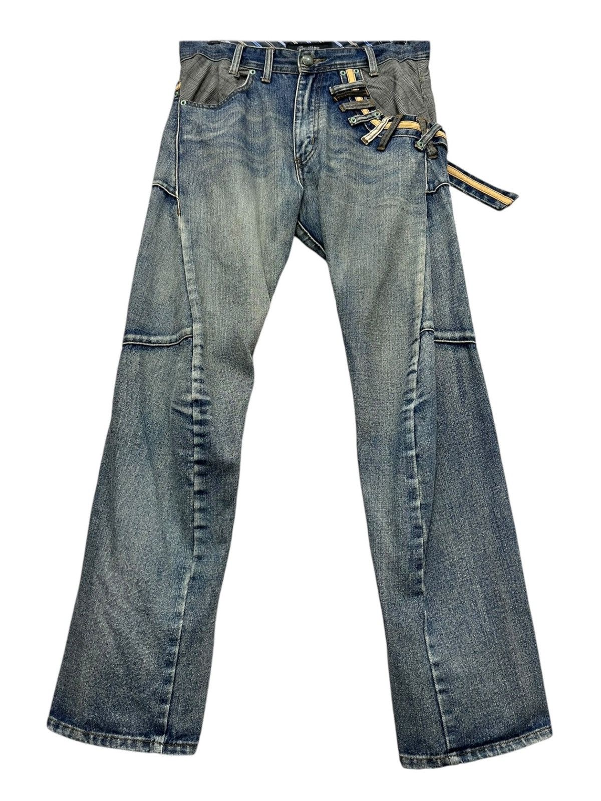 Breath & Stone BREATHMINT Grunge Double Waist Slanted Mudwash Exotic Denim Size US 31 - 3 Thumbnail