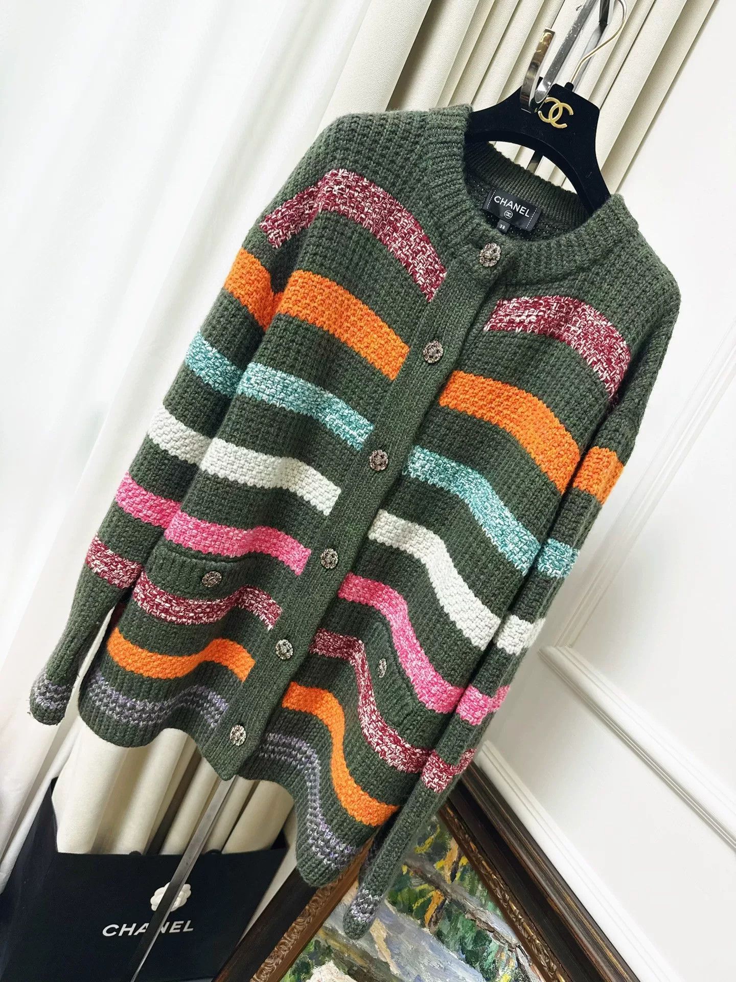 Chanel chanel 22k colorful knit cardigan coat Size US M / EU 48-50 / 2 - 1 Thumbnail