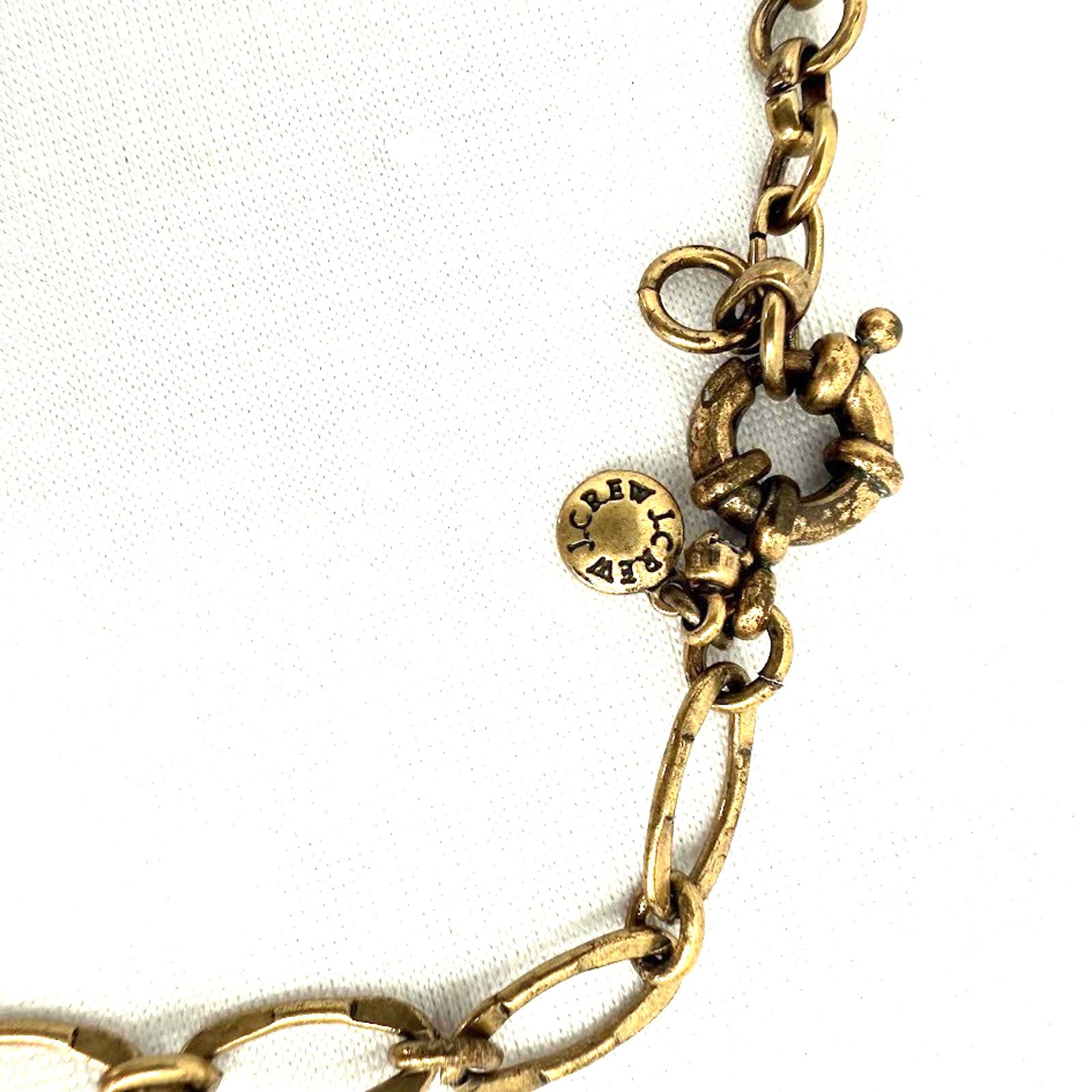 J.Crew J Crew Statement Necklace Gold Tone Amber Clear Rhinestone Size ONE SIZE - 4 Thumbnail