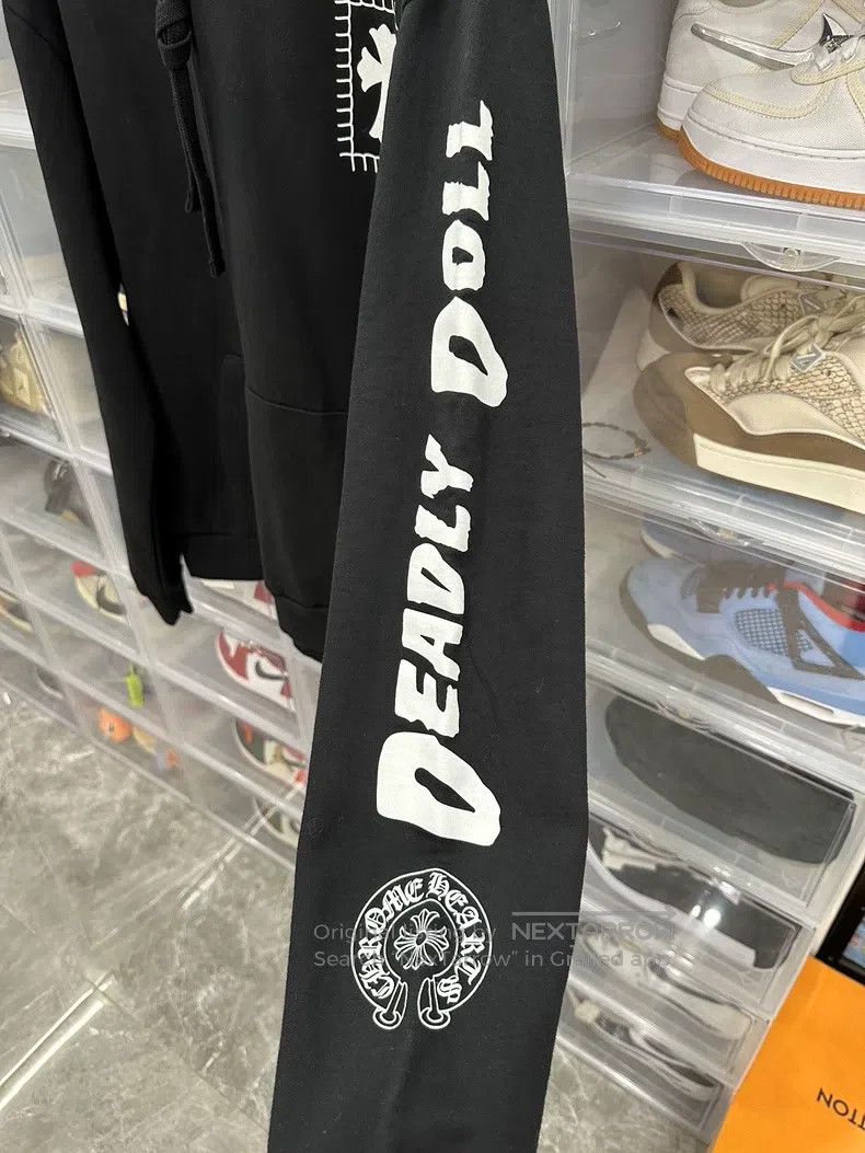 Chrome Hearts CHROME HEARTS Size L Beautiful girl horseshoe black hoodie Size L / US 10 / IT 46 - 3 Thumbnail