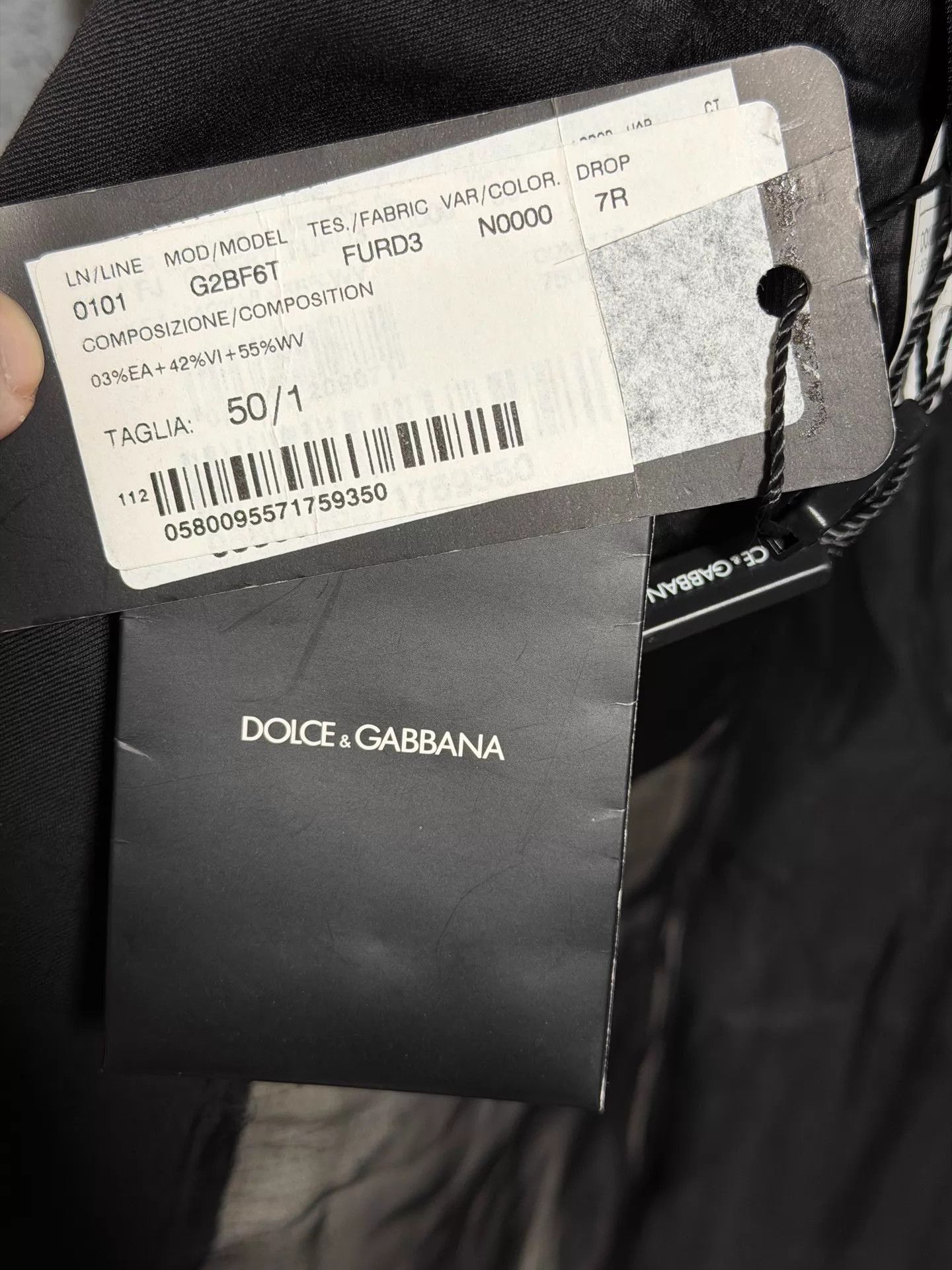 Dolce & Gabbana DG suit jacket black slim wool blend size 50 Size 50R - 8 Thumbnail