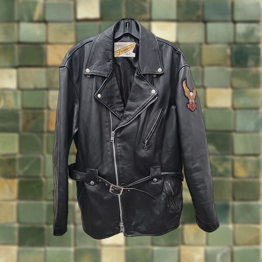 Schott VINTAGE Schott Perfecto Mens Jacket Black USA 46 Leather Motorcycle - 36? Size US S / EU 44-46 / 1 - 1 Thumbnail
