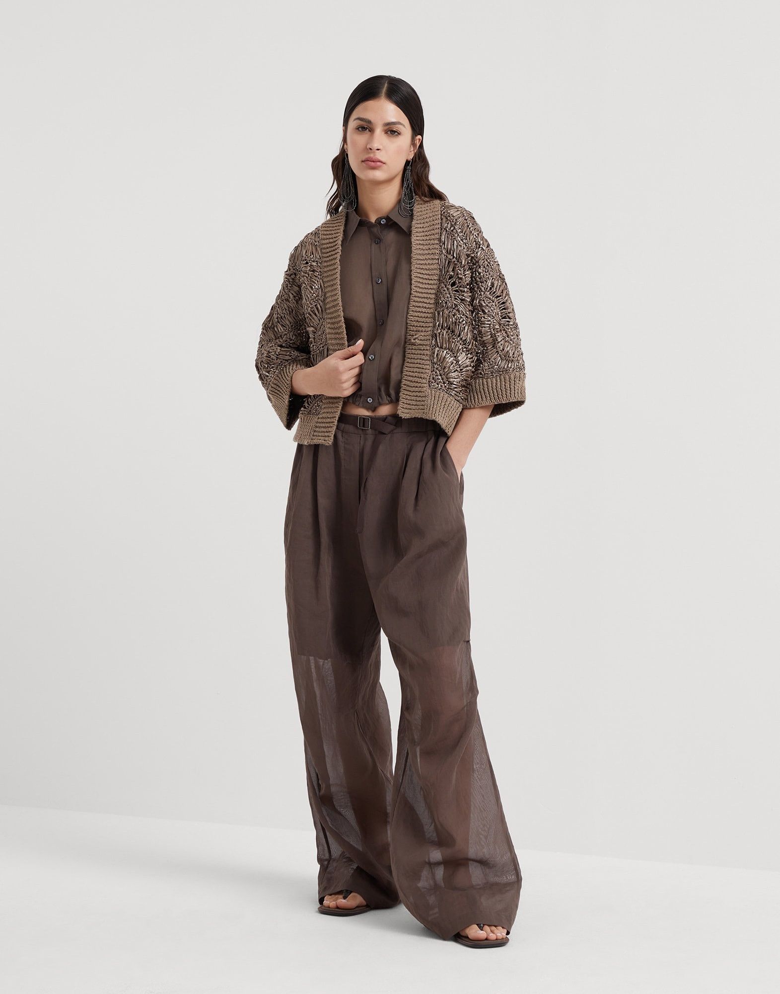 Brunello Cucinelli o1w1db10825 Cardigan in Grey Size XL / US 12-14 / IT 48-50 - 6 Thumbnail