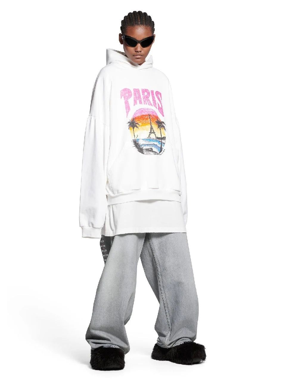 Balenciaga o1bcso1str0625 Paris Tropical Round Hoodie Oversized Size XS / US 0-2 / IT 36-38 - 5 Thumbnail