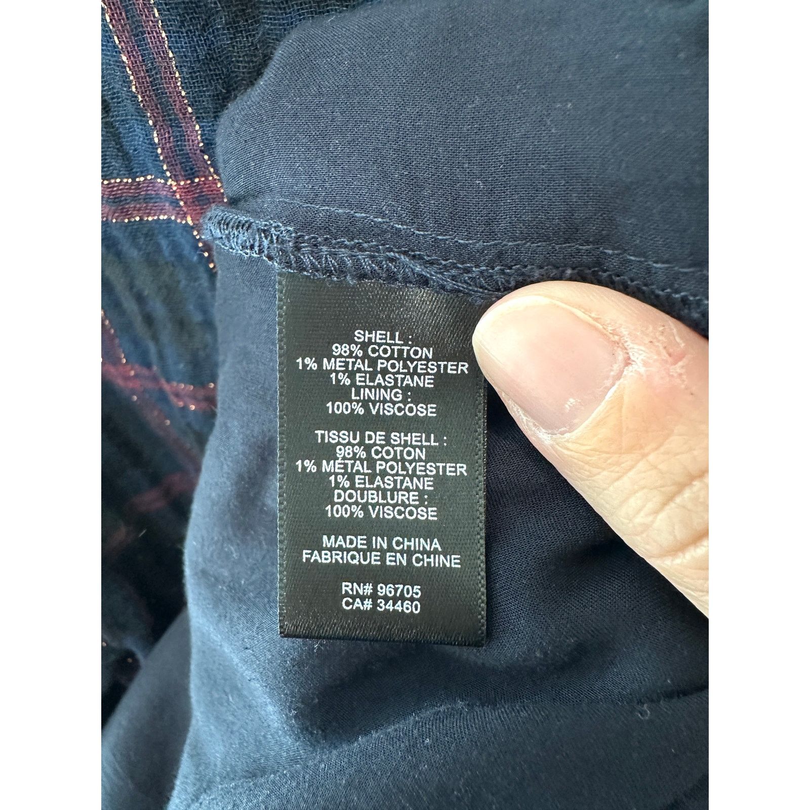 Rebecca Taylor REBECCA TAYLOR | Dark Blue Metallic Plaid Wrap Mini Dress Size M / US 6-8 / IT 42-44 - 6 Thumbnail