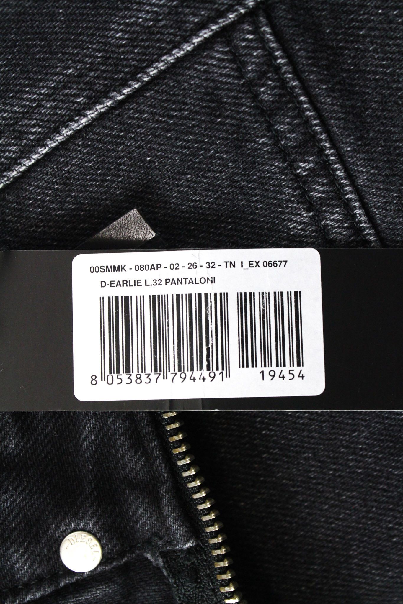 Diesel D-EARLIE 080AP W26/L32 Charcoal Grey Stretch Jeans 69764 Size 26" / US 2 / IT 38 - 6 Thumbnail