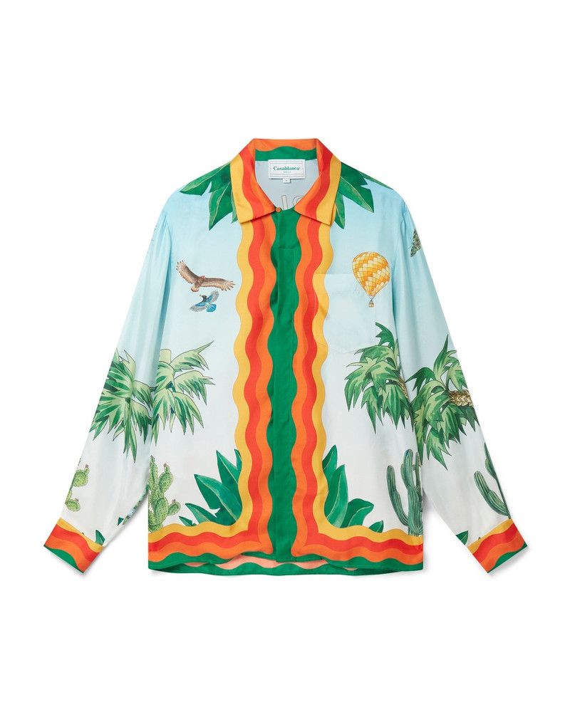 Casablanca o1mle0326 Long Sleeve Cuban Collar Shirt Palm Springs Tennis Size US M / EU 48-50 / 2 - 1 Thumbnail