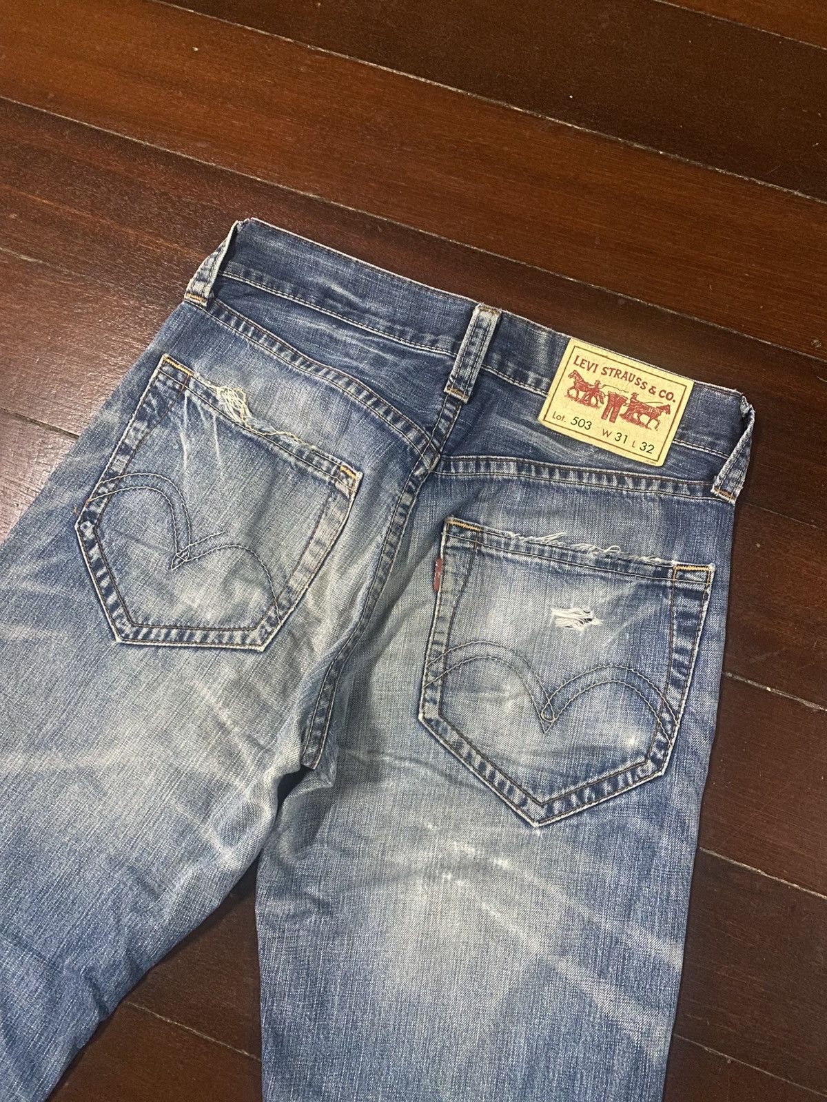 Levi's Fire Levi's 503 Distressed Jeans Faded Pants Denim Size US 32 / EU 48 - 12 Thumbnail