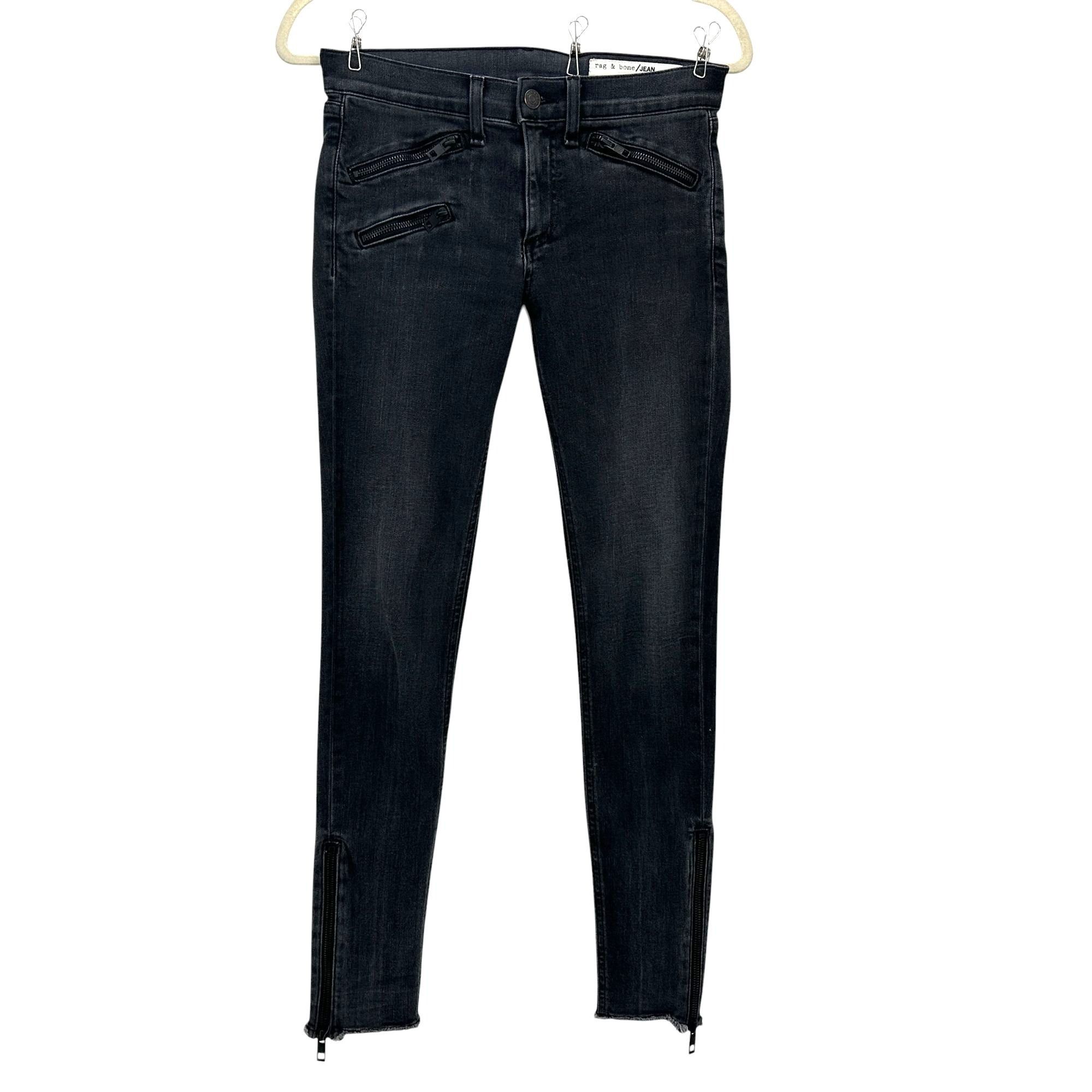 Rag & Bone Rag & Bone Womens 27 Jeans Moto Alcove Skinny Zipper Ankles Size 27" / US 4 / IT 40 - 1 Thumbnail