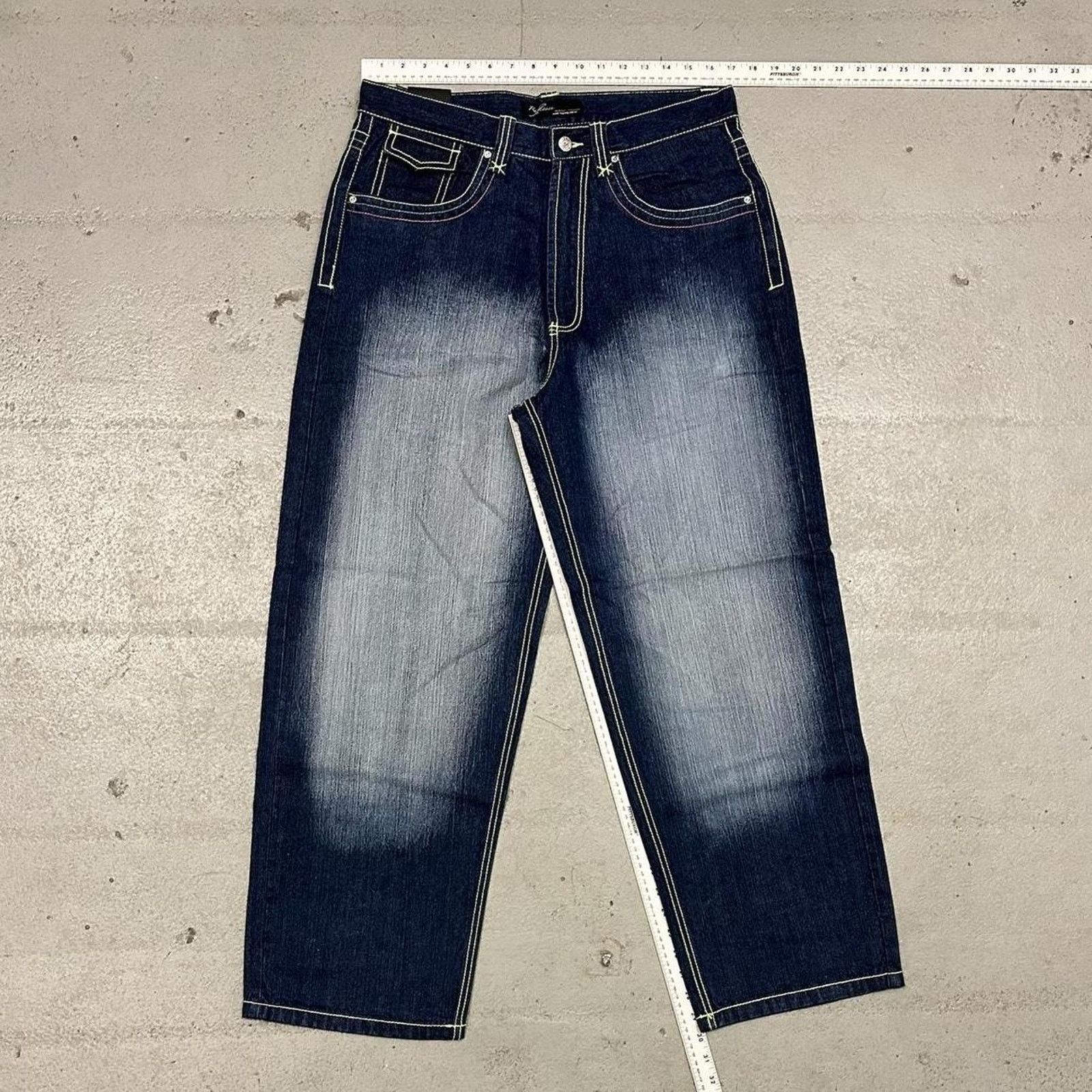 Vintage Vintage baggy y2k riflessi faded blue skater unique denim Size US 34 / EU 50 - 4 Thumbnail