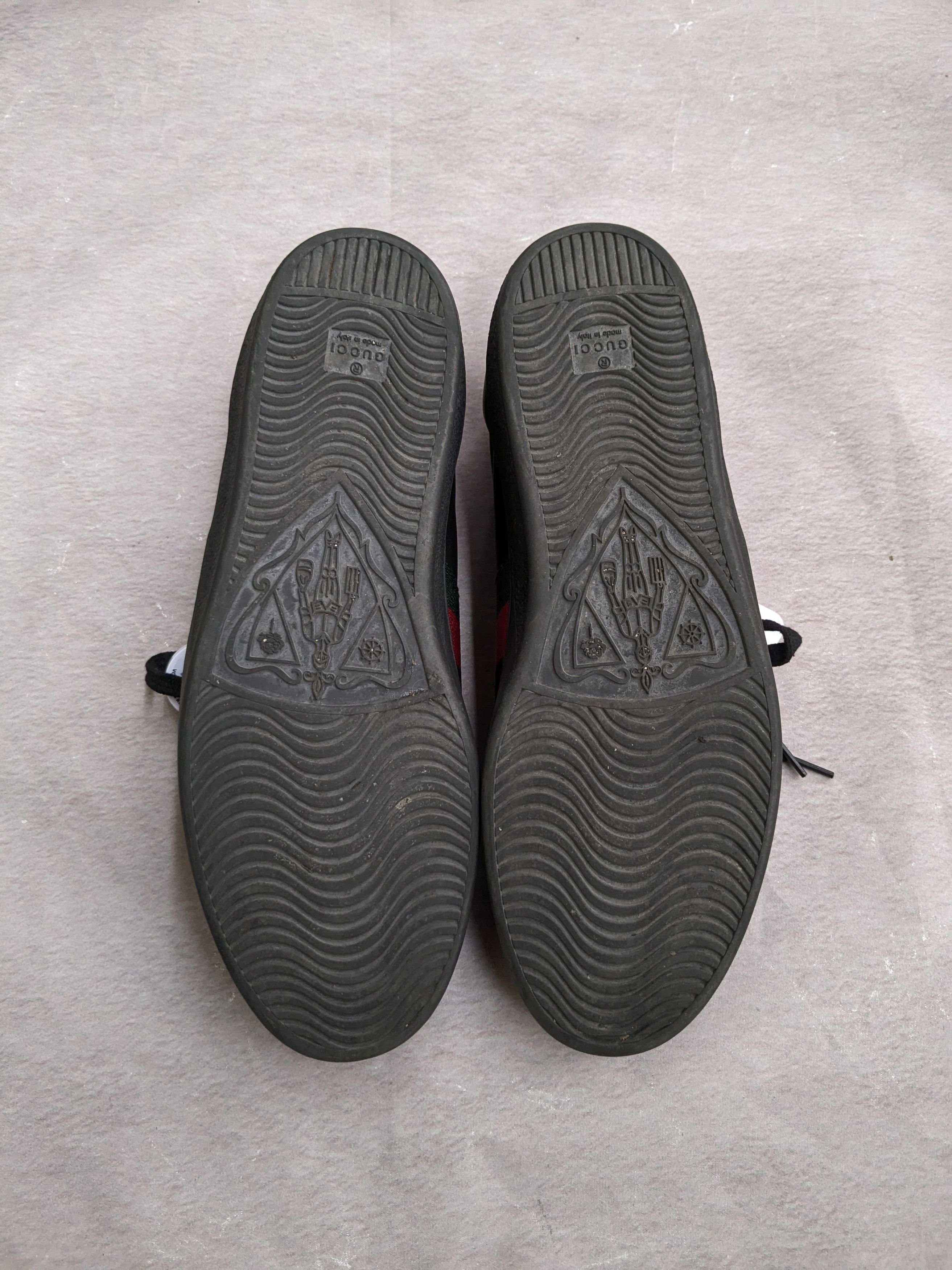 Gucci Gucci Ace Sneakers Black 12.5 Leather Low Tops Web Size US 12.5 / EU 45-46 - 14 Thumbnail