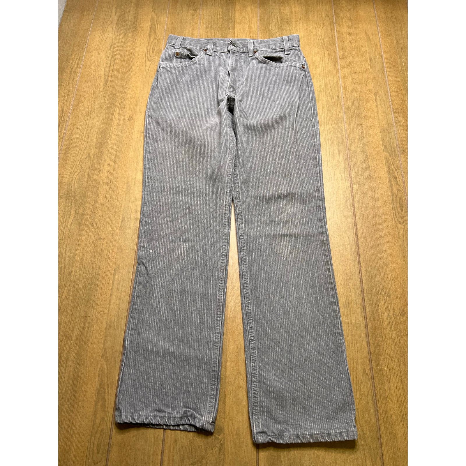 Levi's Levi’s 40509 Jeans Mens Actual Sz 31x31 Gray Pinstripe USA Size US 31 - 2 Thumbnail