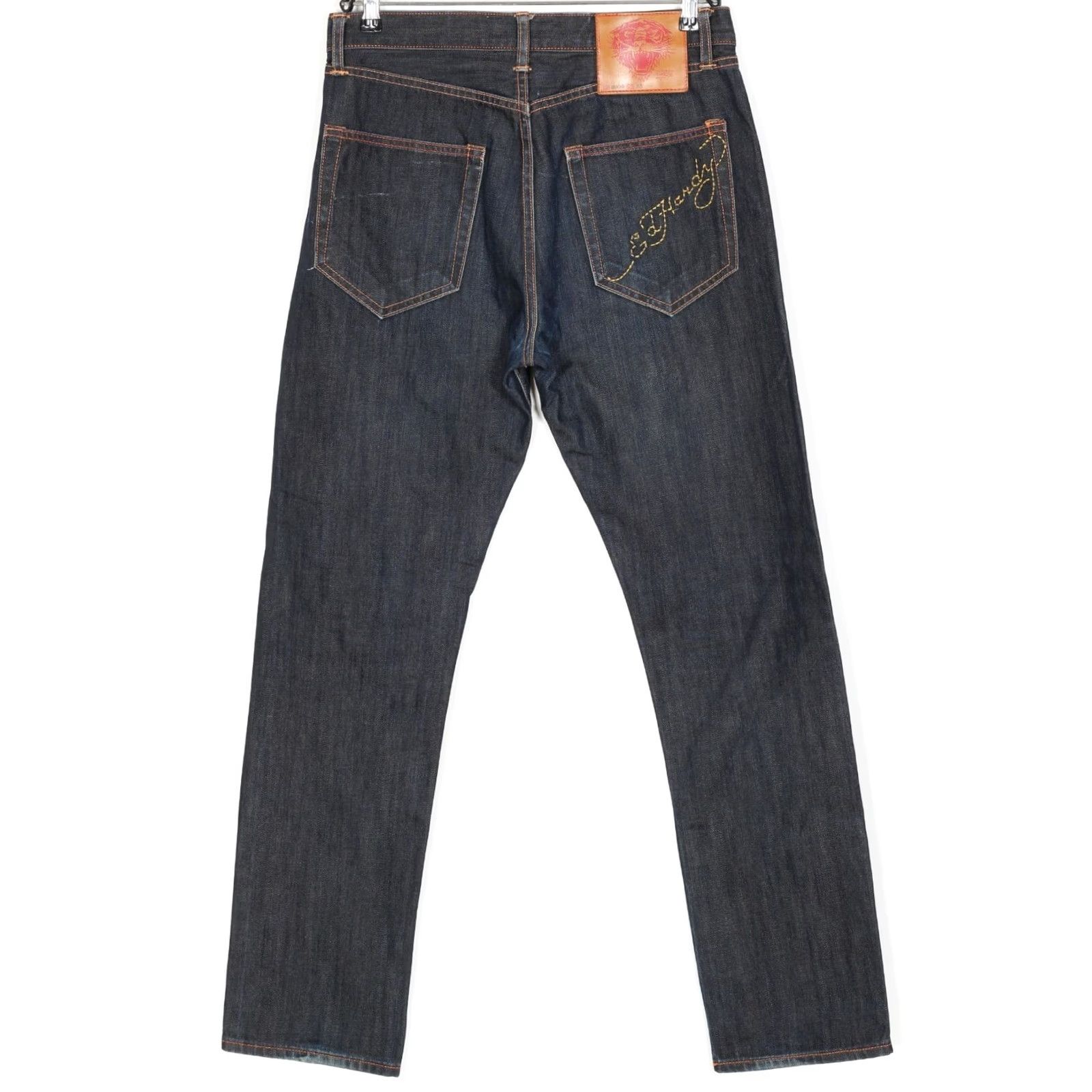Ed Hardy VINTAGE ED HARDY 2009 Jeans Men 33/34 Regular Straight DZ3922 Blue Denim 5-Pocket Design Mens Regular Jeans Size US 33 - 2 Thumbnail