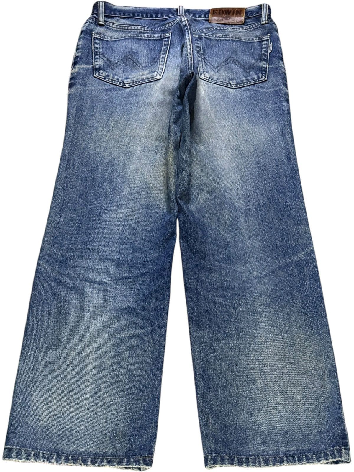 Edwin × Japanese Brand Vintage Edwin 402 Sashiko Style Mud Wash Distress Loose Jean Size US 30 / EU 46 - 2 Thumbnail