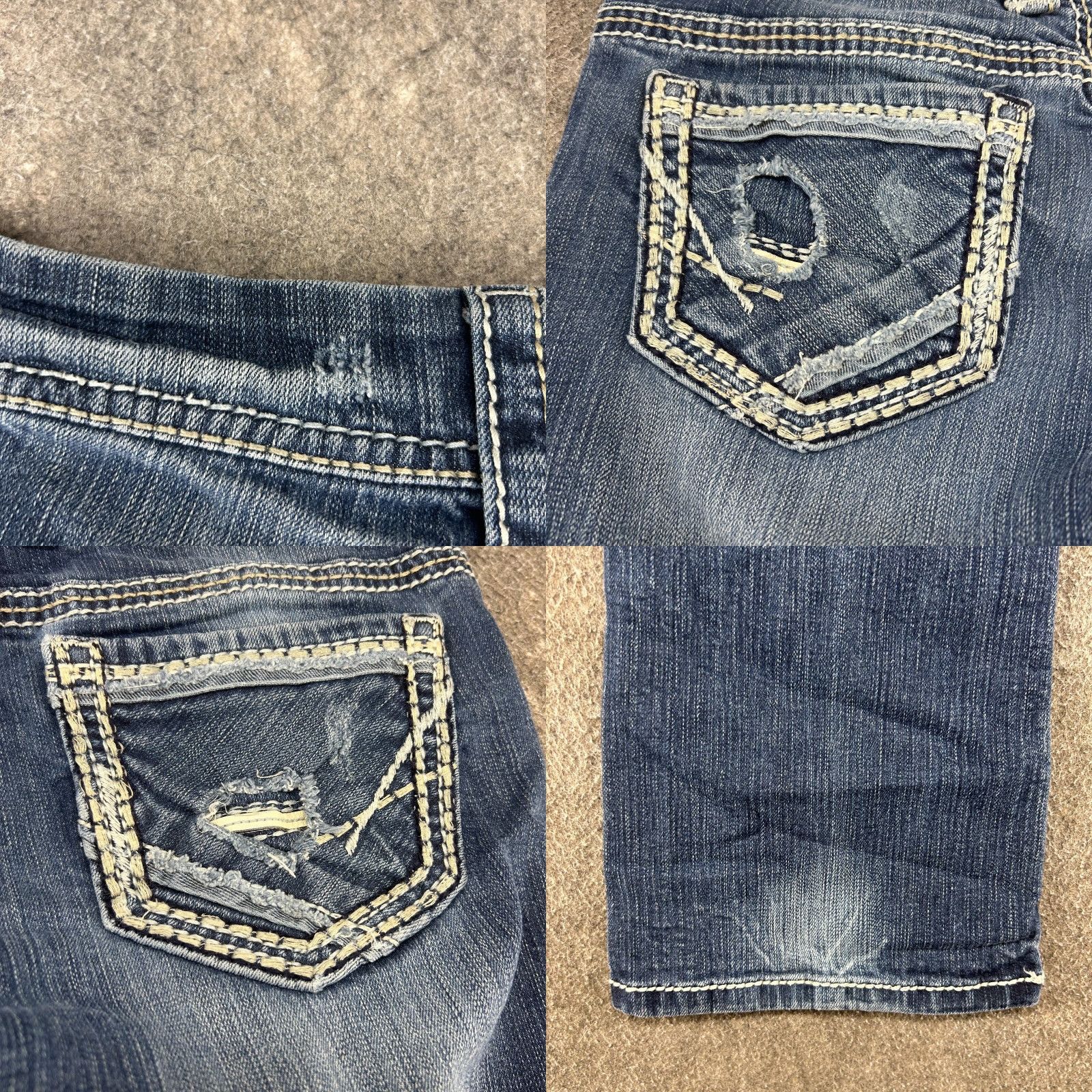Vintage BKE Payton Jeans Womens 27L 32x32 Bootcut Stretch Blue Dark Wash Denim 5-Pocket Modern Logo Buckle BKE USA Western Mens? Size 27" / US 4 / IT 40 - 9 Thumbnail