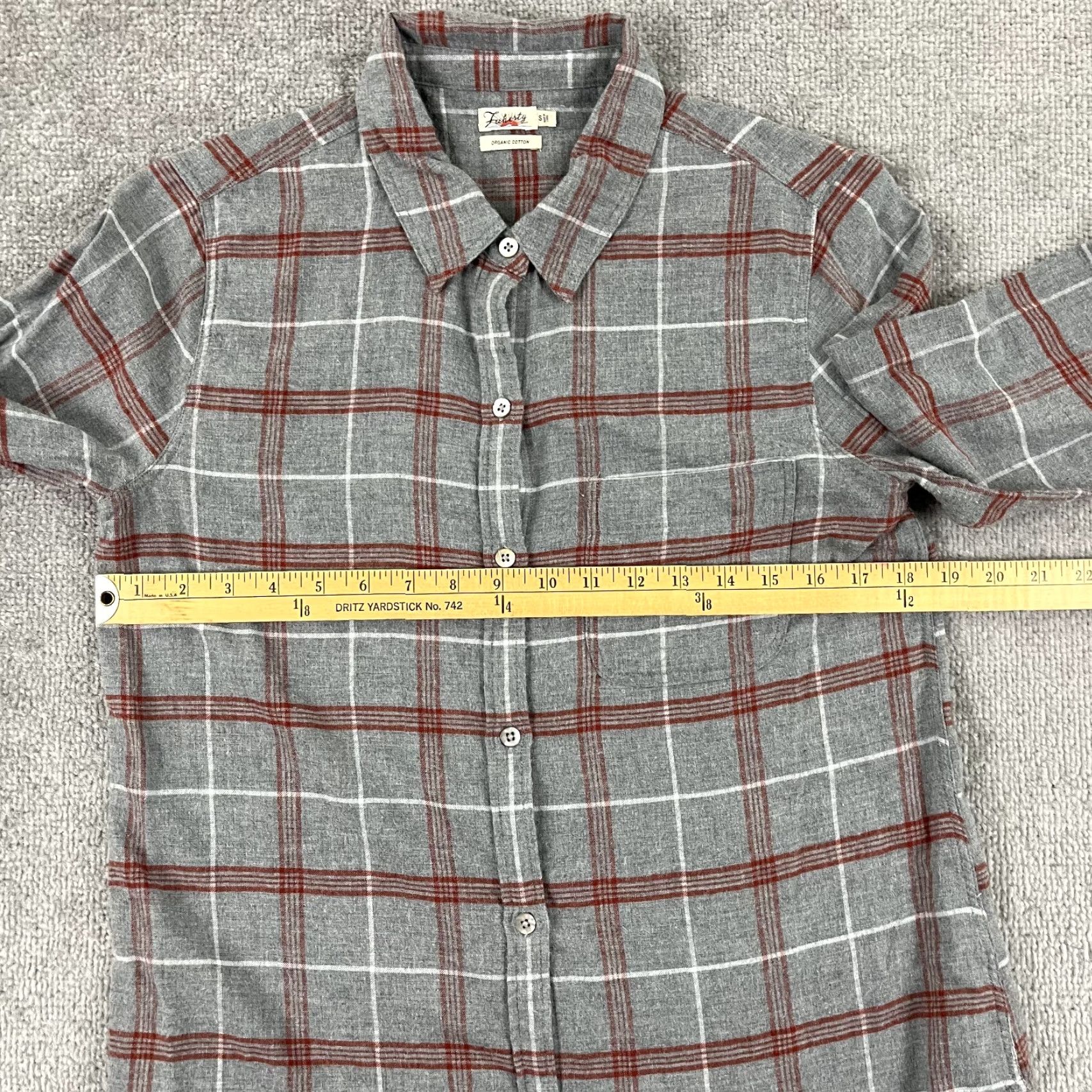 Faherty FAHERTY Shirt Womens Small Gray Plaid Button Lightweight Flannel Organic Cotton Size S / US 4 / IT 40 - 4 Thumbnail