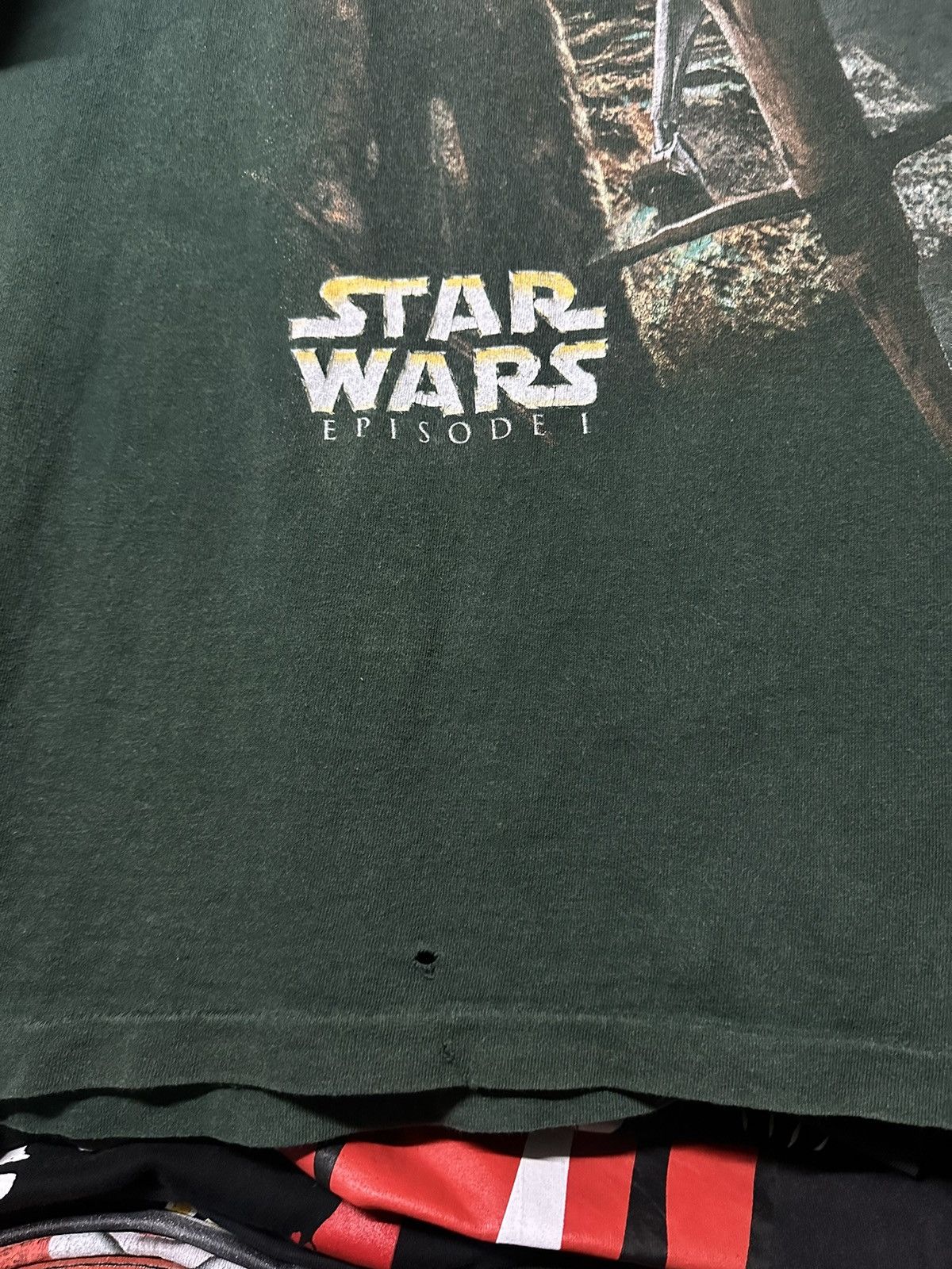 Star Wars Vintage 90s Star Wars Episode 1 Mirror Printed Faded Tee Size US XL / EU 56 / 4 - 8 Thumbnail