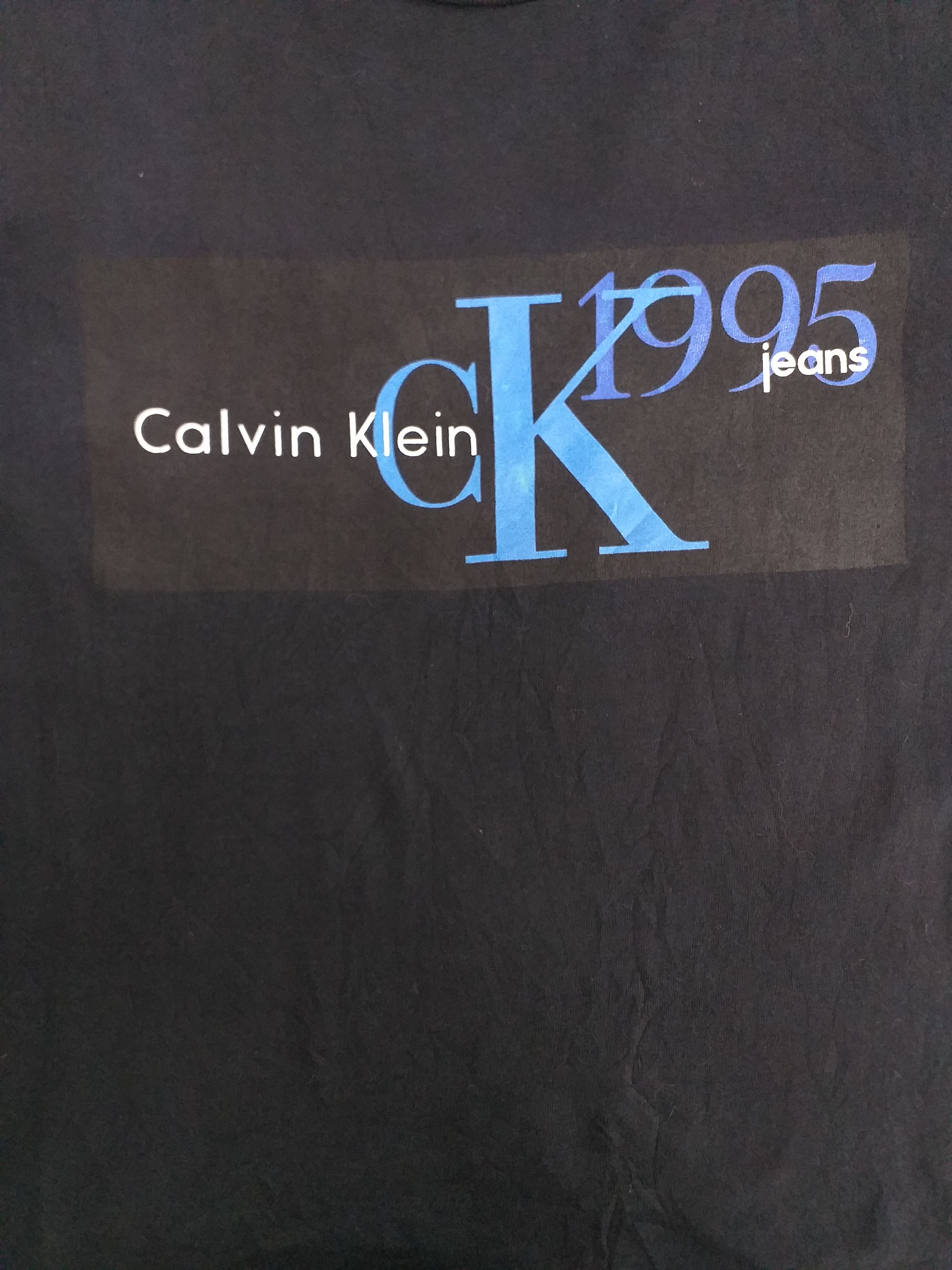 Calvin Klein 90S Vintage Calvin Klein Big Logo MADE IN USA T Shirt -A079 Size US L / EU 52-54 / 3 - 4 Thumbnail