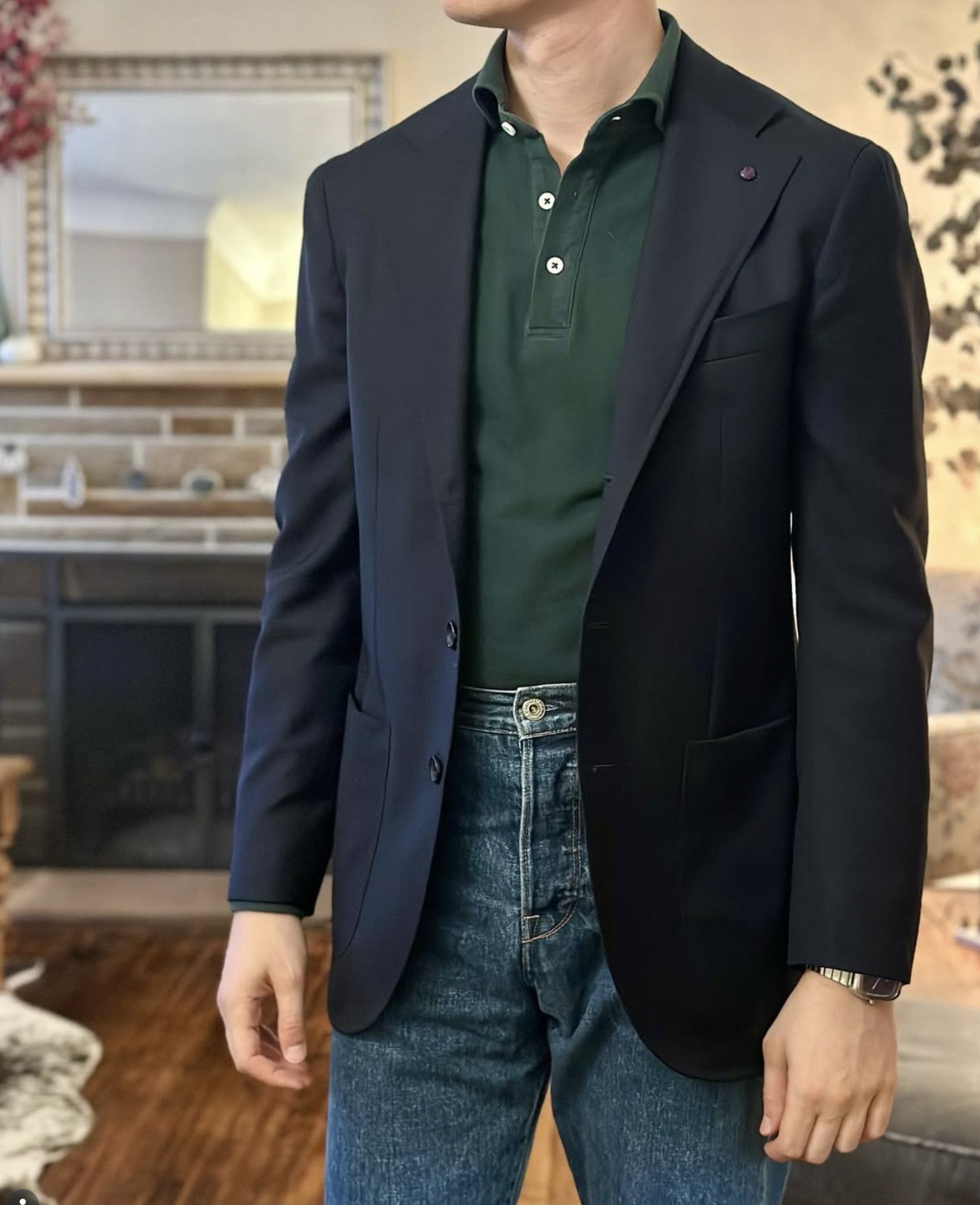 Spier & Mackay Spier and Mackay Navy Hopsack Neapolitan Sport Coat Size 36R - 2 Thumbnail
